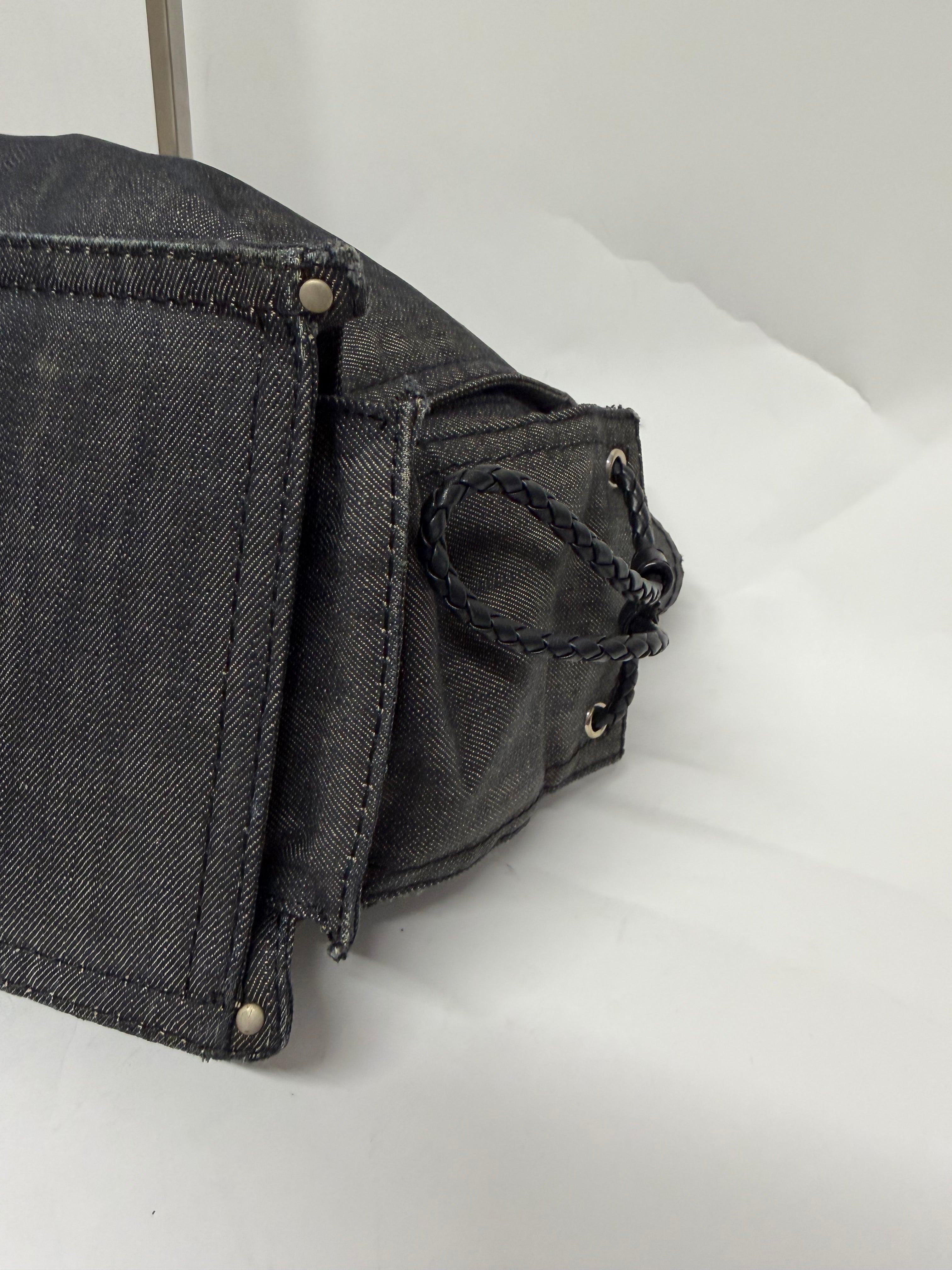 Loewe Tote Denim Oscuro Logo y Corona