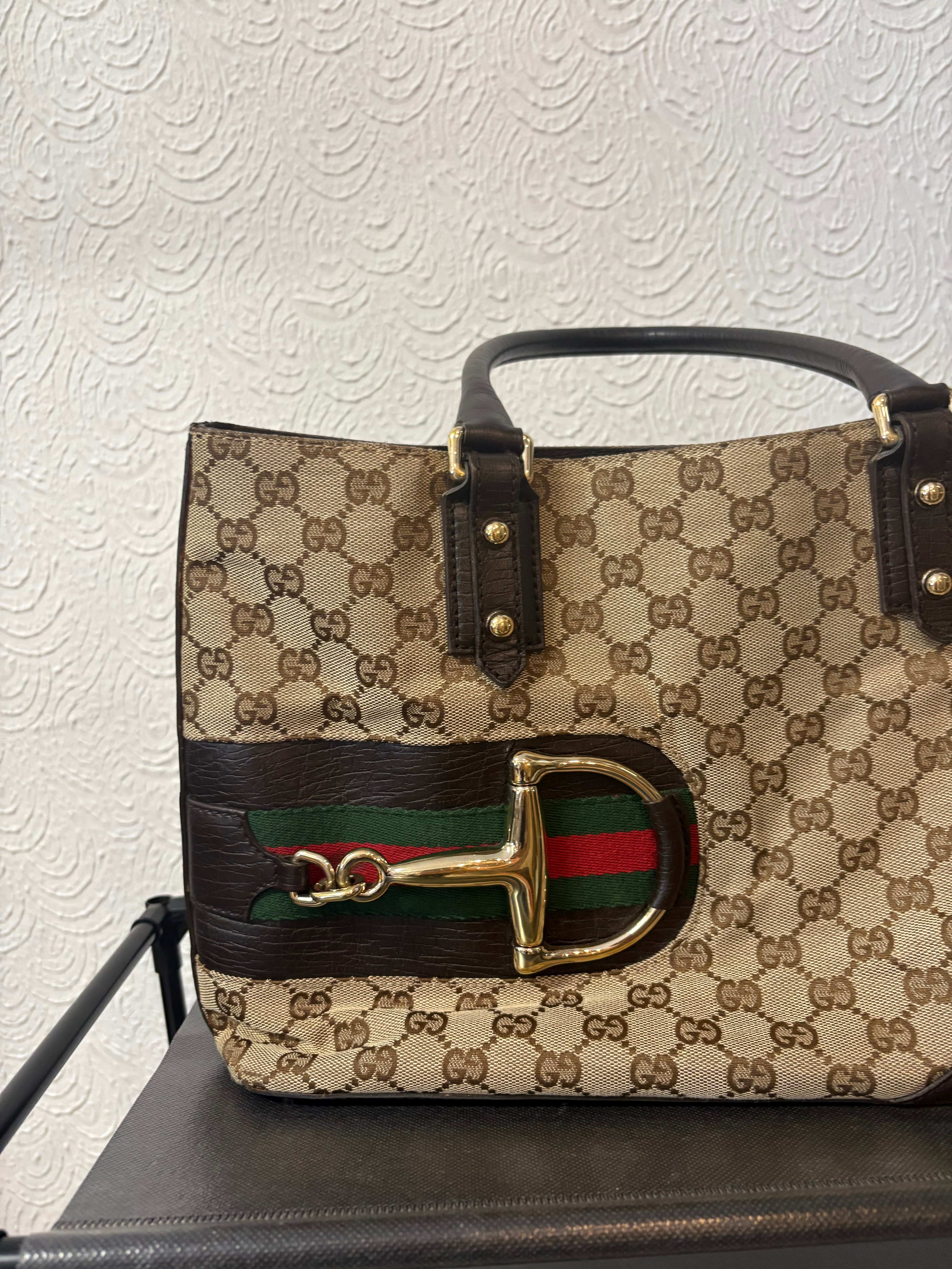 Gucci horsebit tote bag go canvas