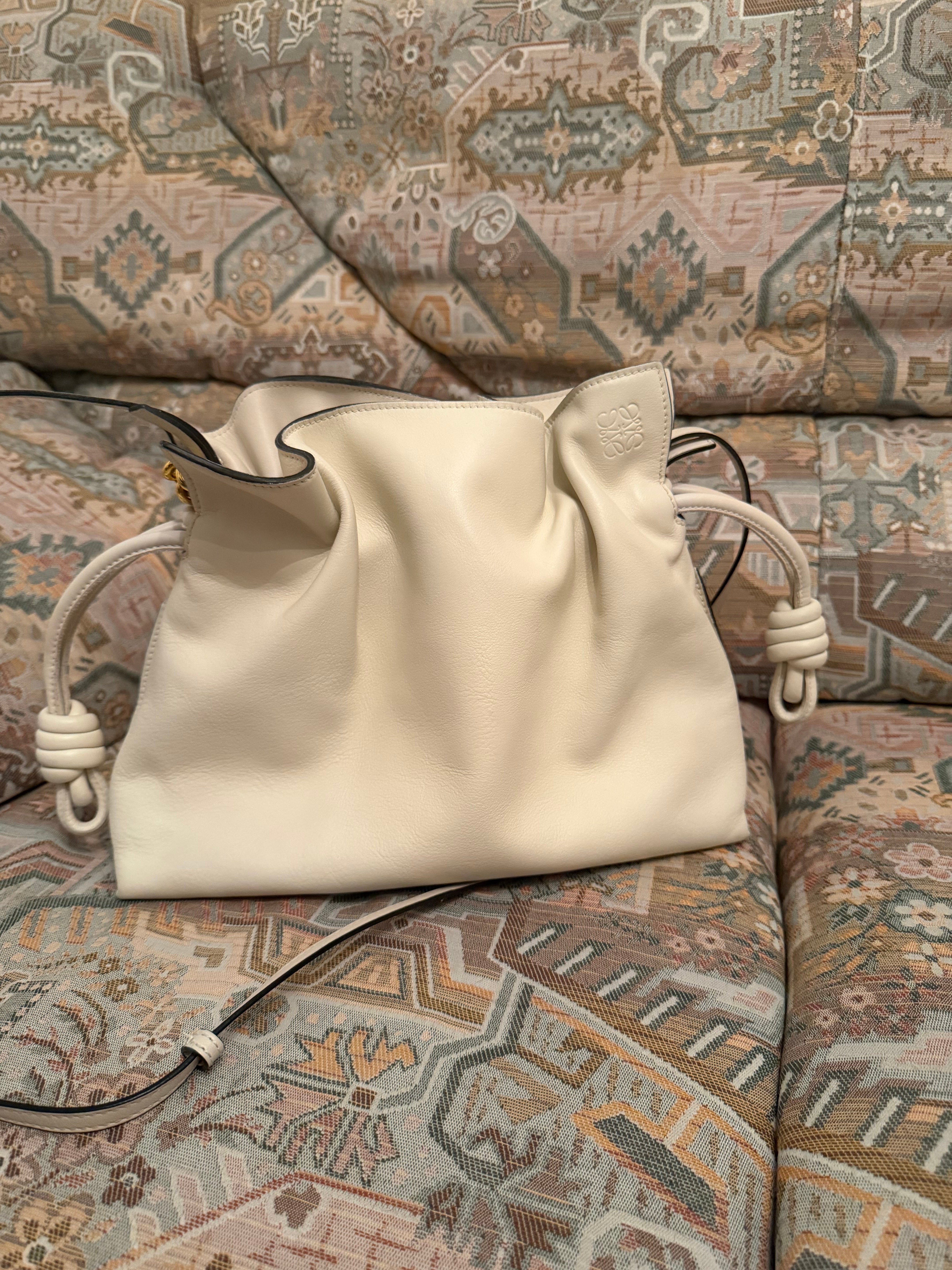 Loewe Flamenco Mediano Piel Blanco Roto
