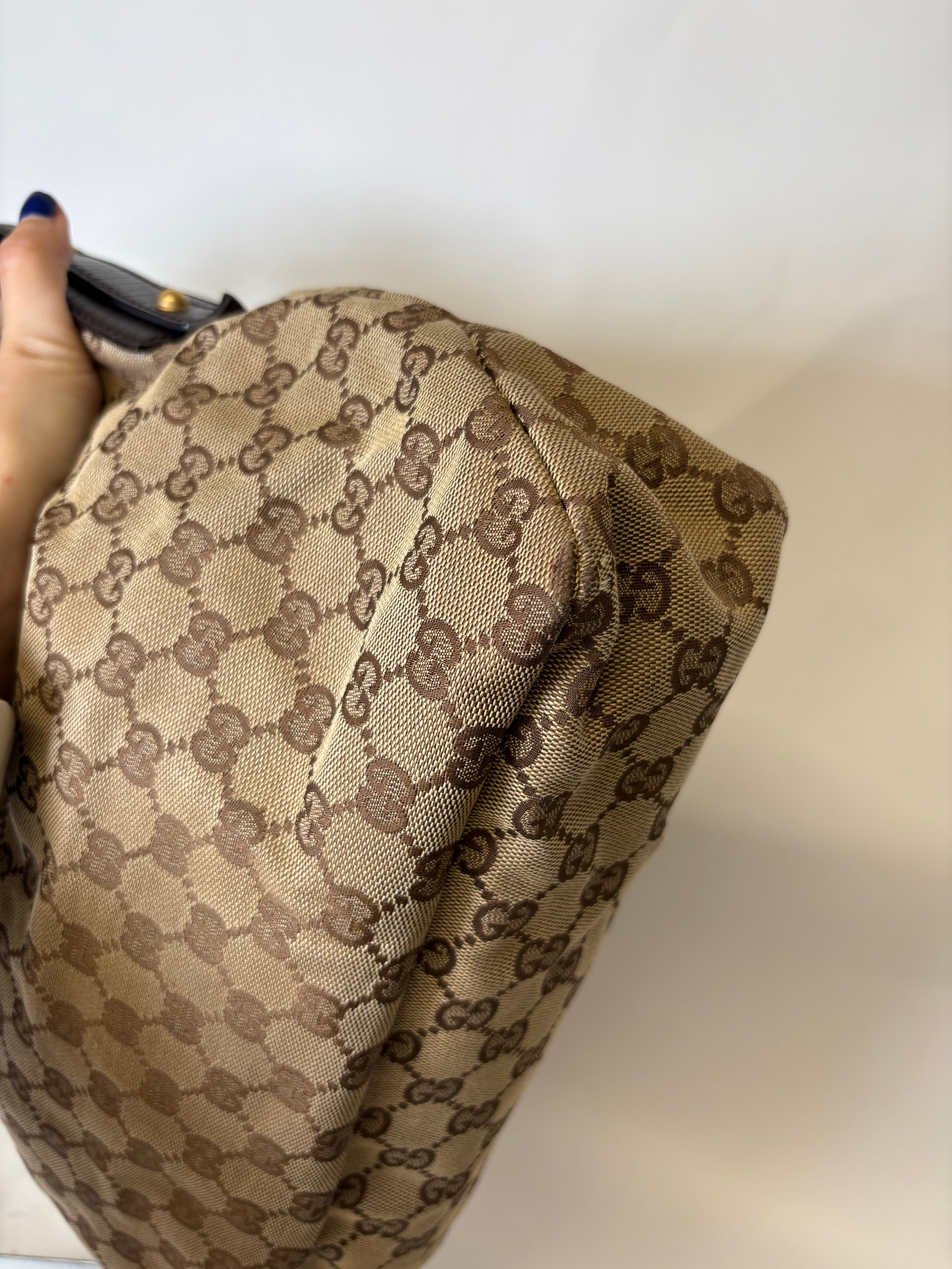 Gucci Horsebit Hobo GG Canvas Marrón