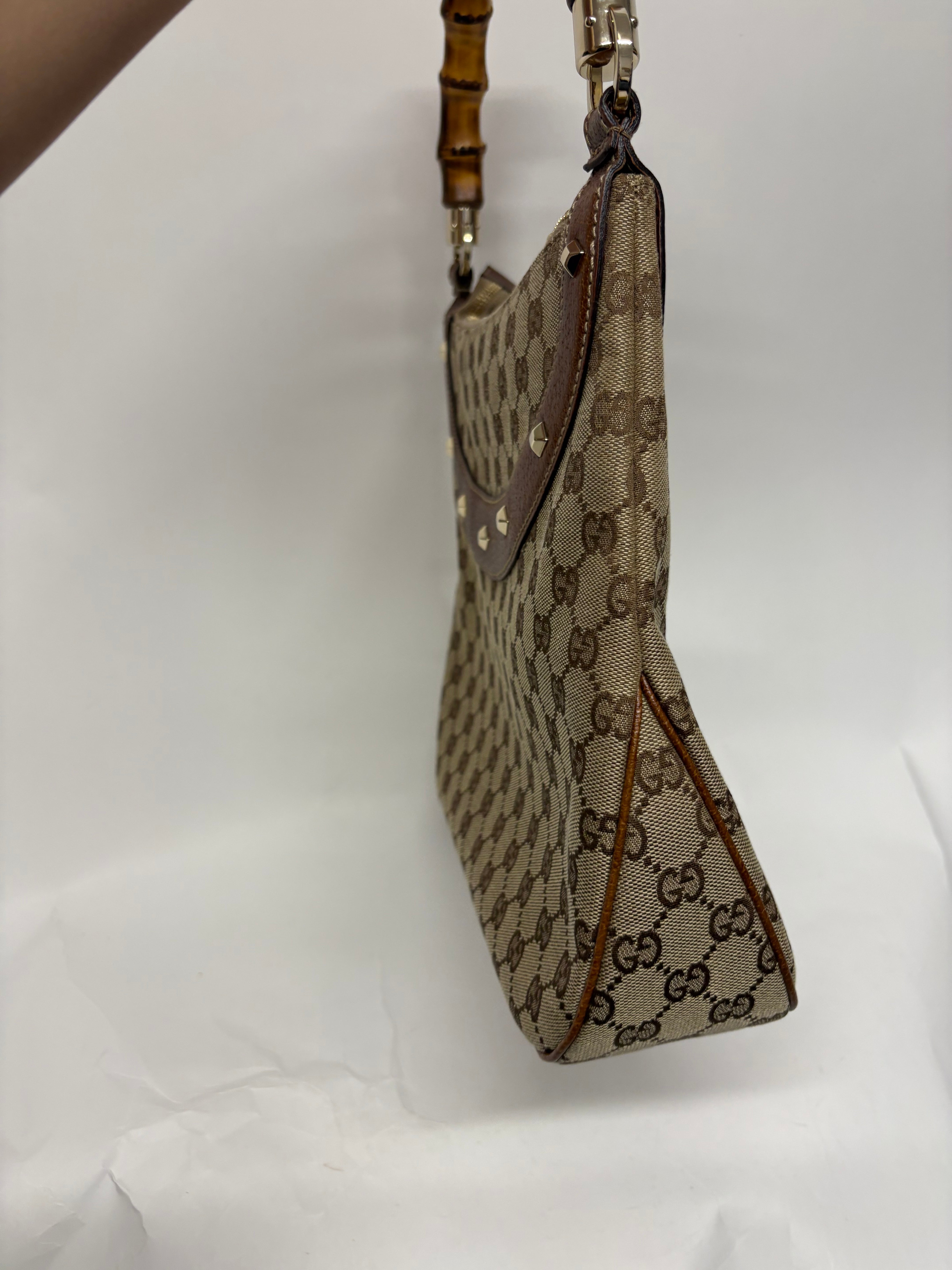 Gucci Bamboo GG Canvas vintage en color marrón
