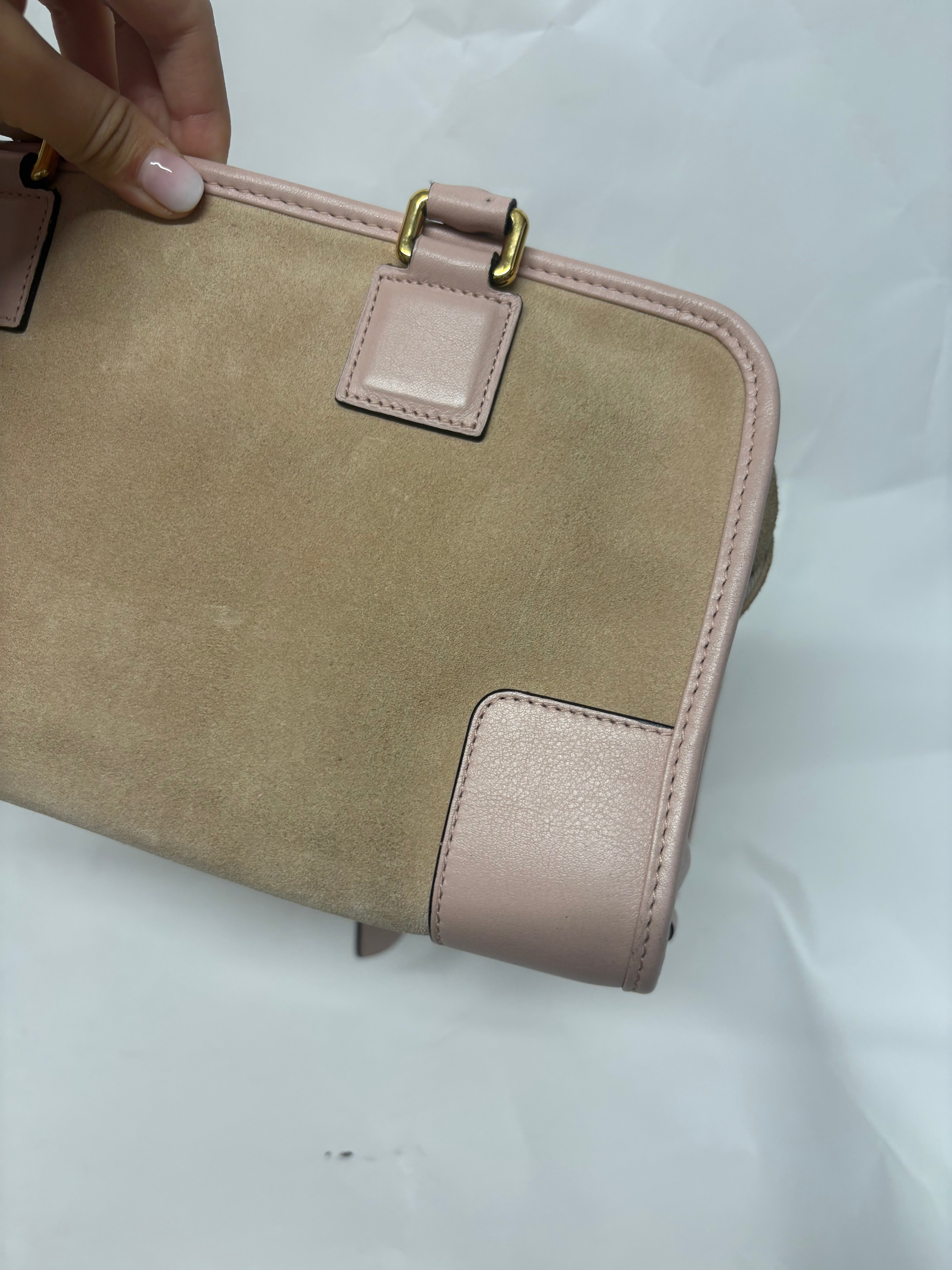 Loewe amazona 30 ante beige y rosa claro