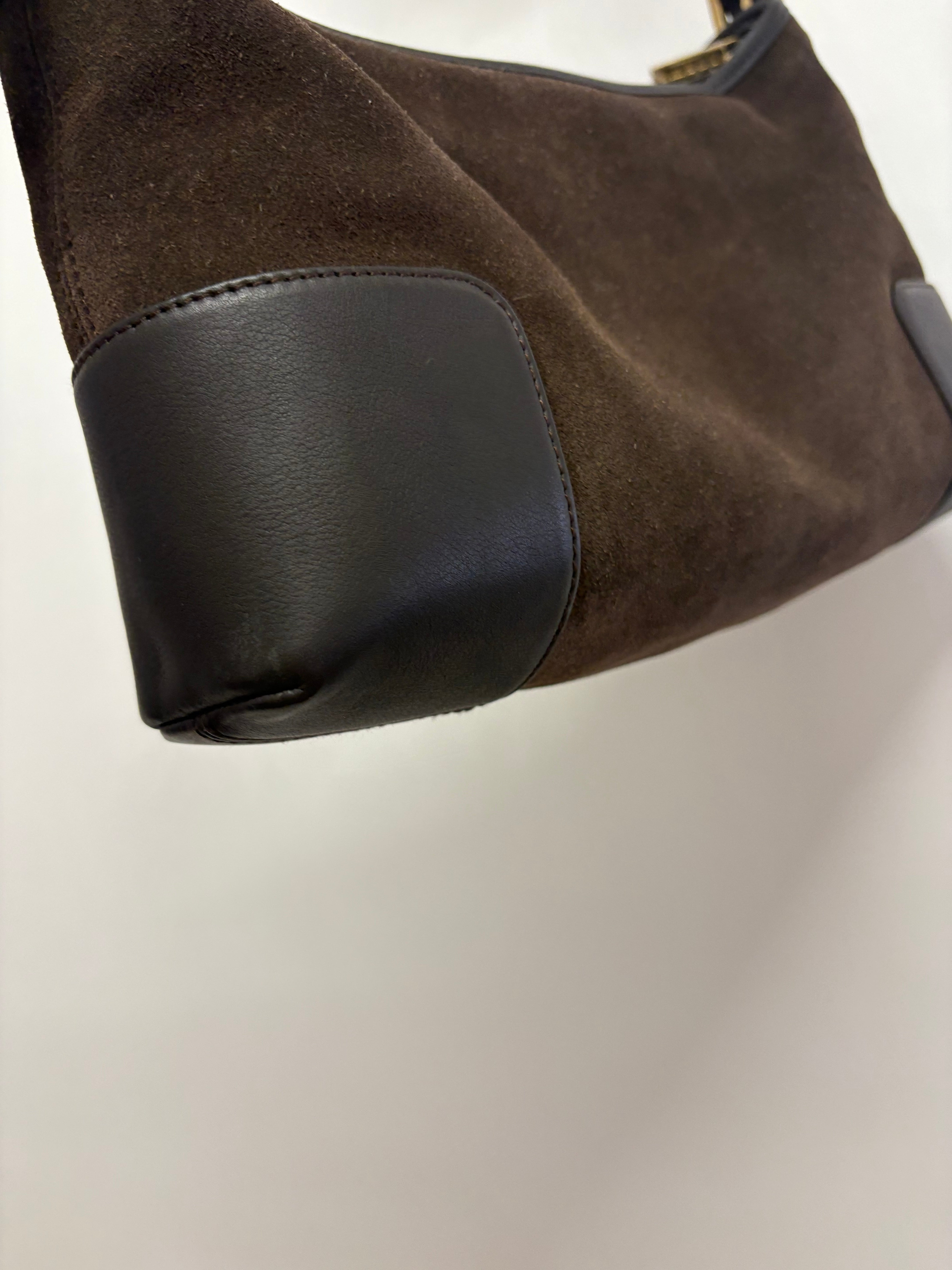 Loewe hobo bag ante y piel marrón oscuro
