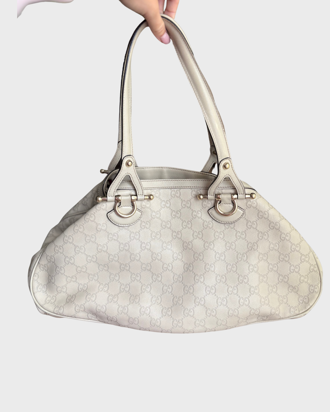 Gucci Pelham en piel Guccissima blanca