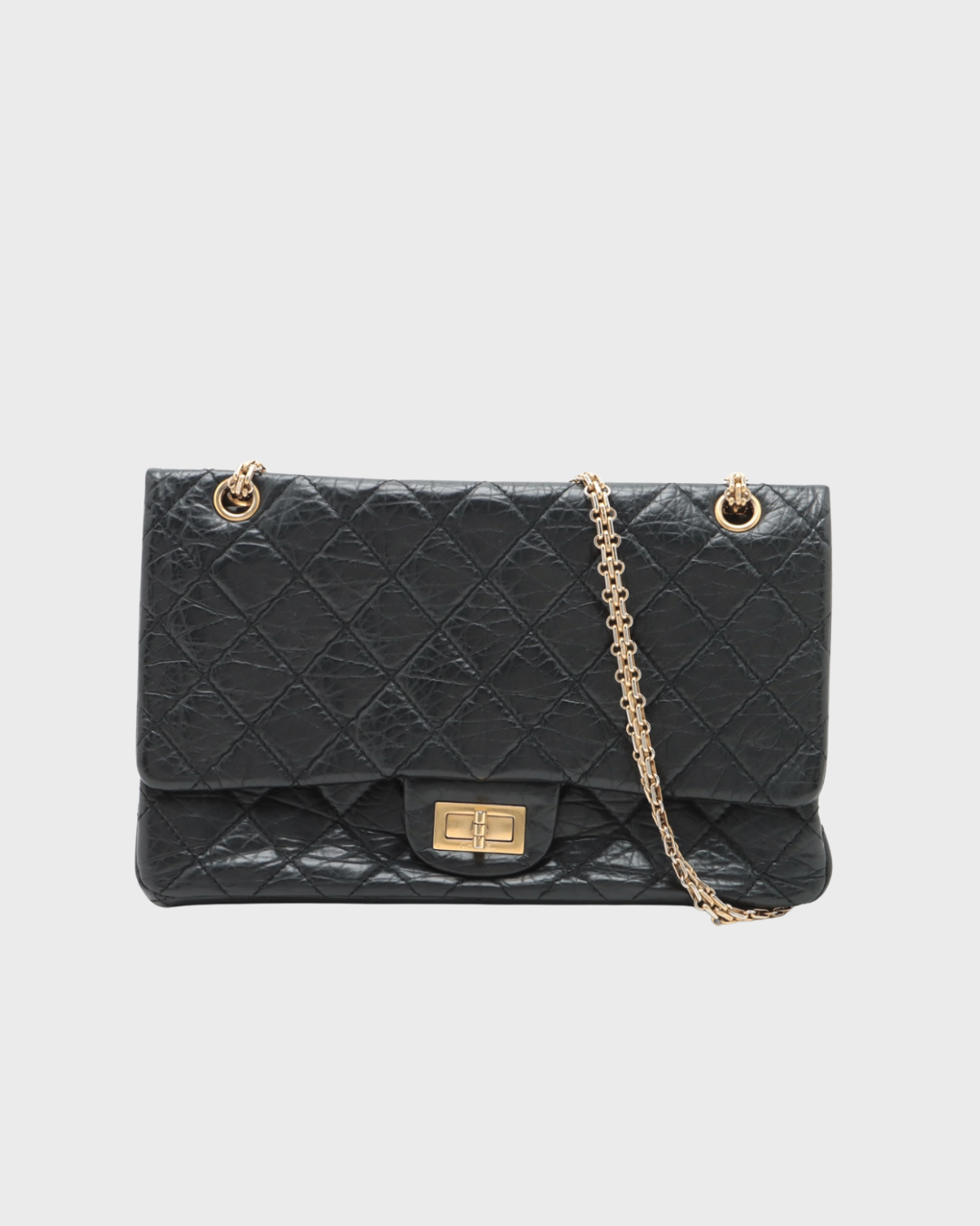 Chanel 2.55 Negro y dorado