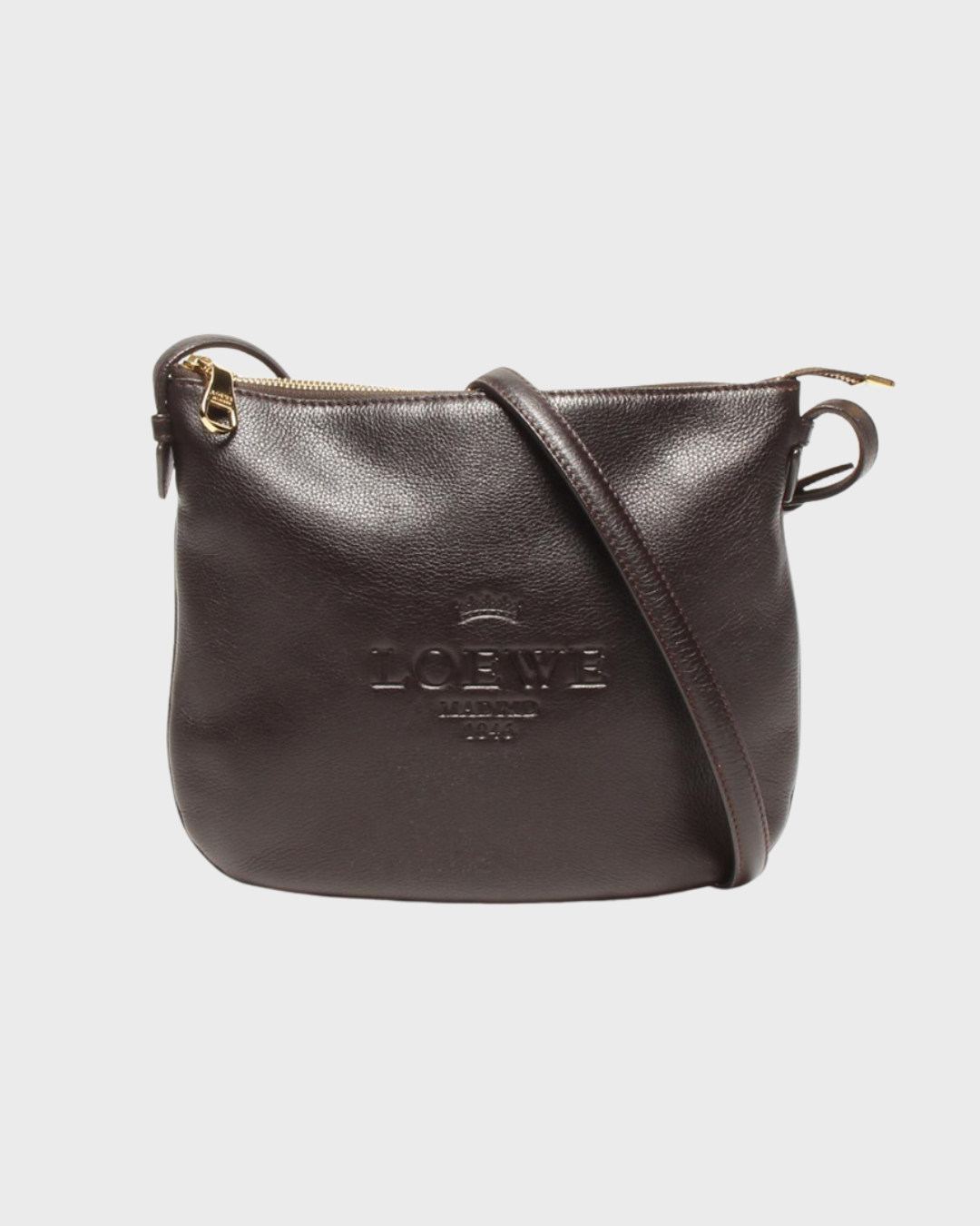 Loewe Heritage Bandolera en piel marrón chocolate