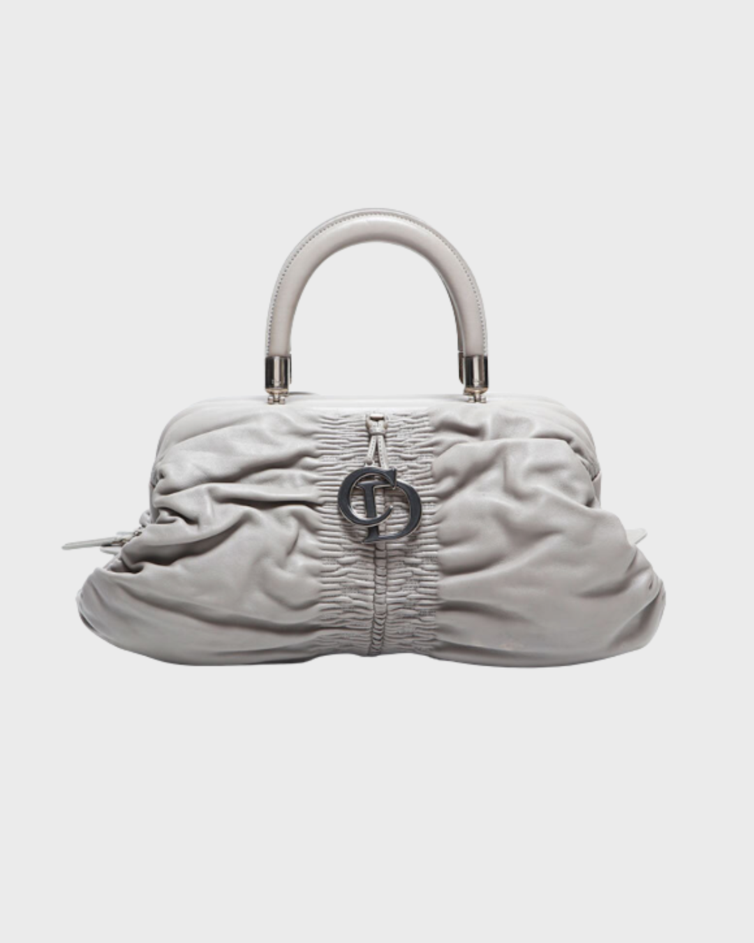 Christian Dior Gathered Leather Handbag – Piel gris