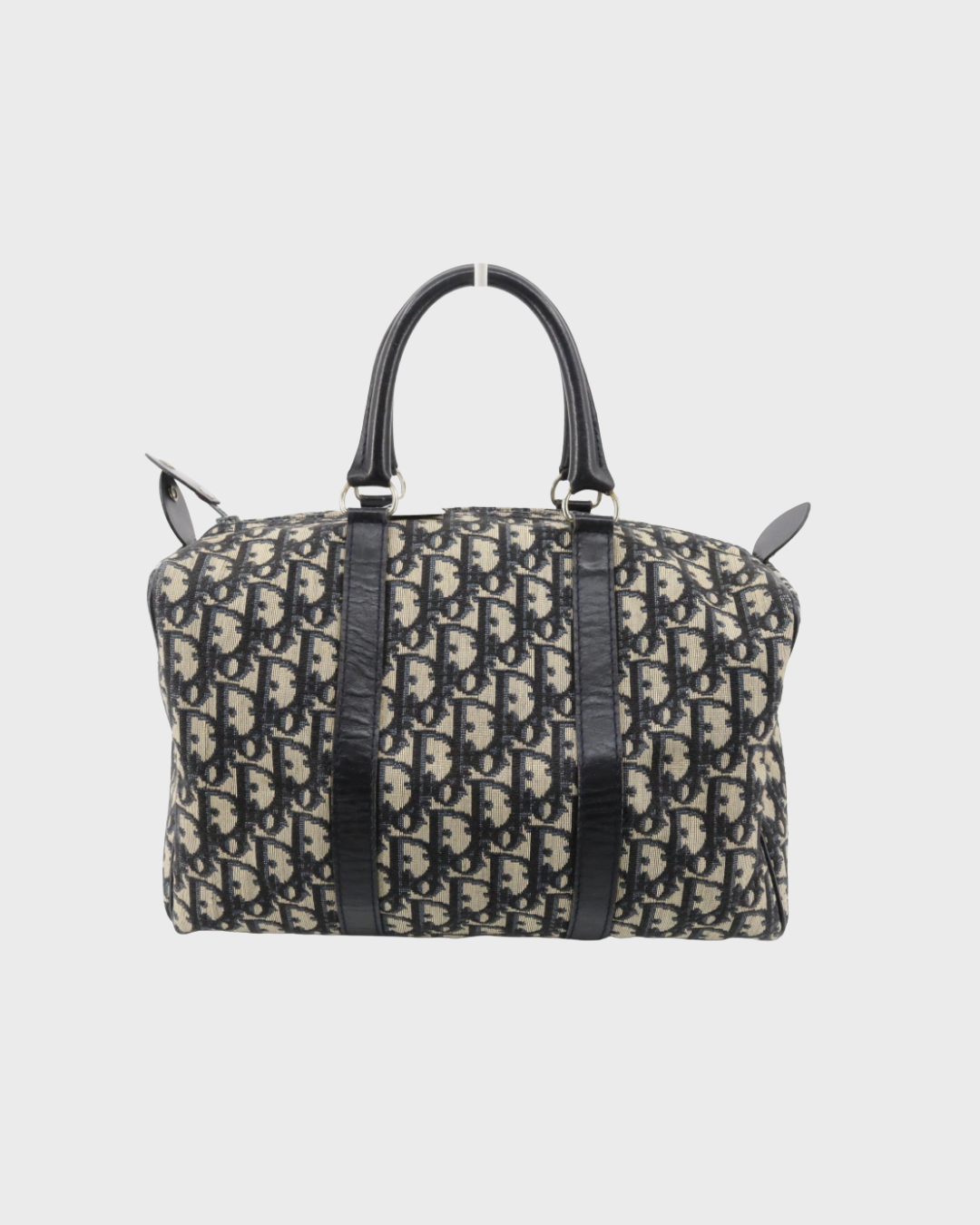 Christian Dior Trotter Boston Bag en canvas monogram azul y cuero