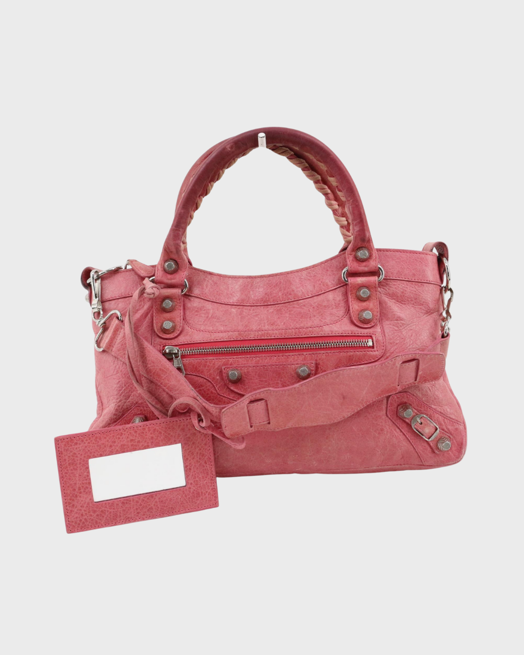 Balenciaga Classic City en cuero rosa con bandolera 2WAY