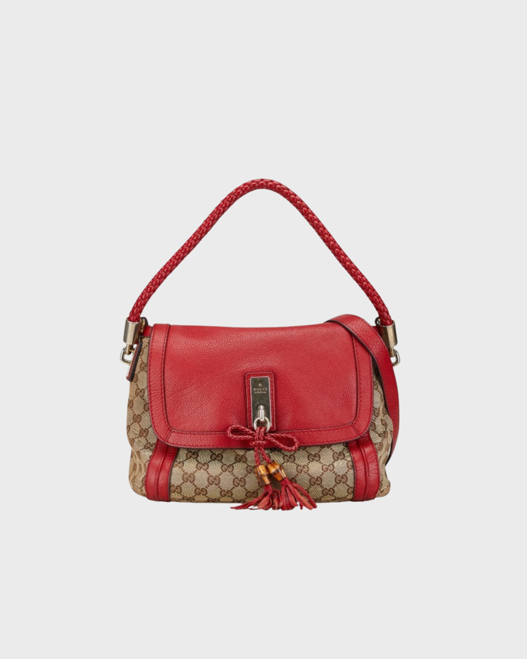 Gucci Bella en canvas beige con detalles rojos