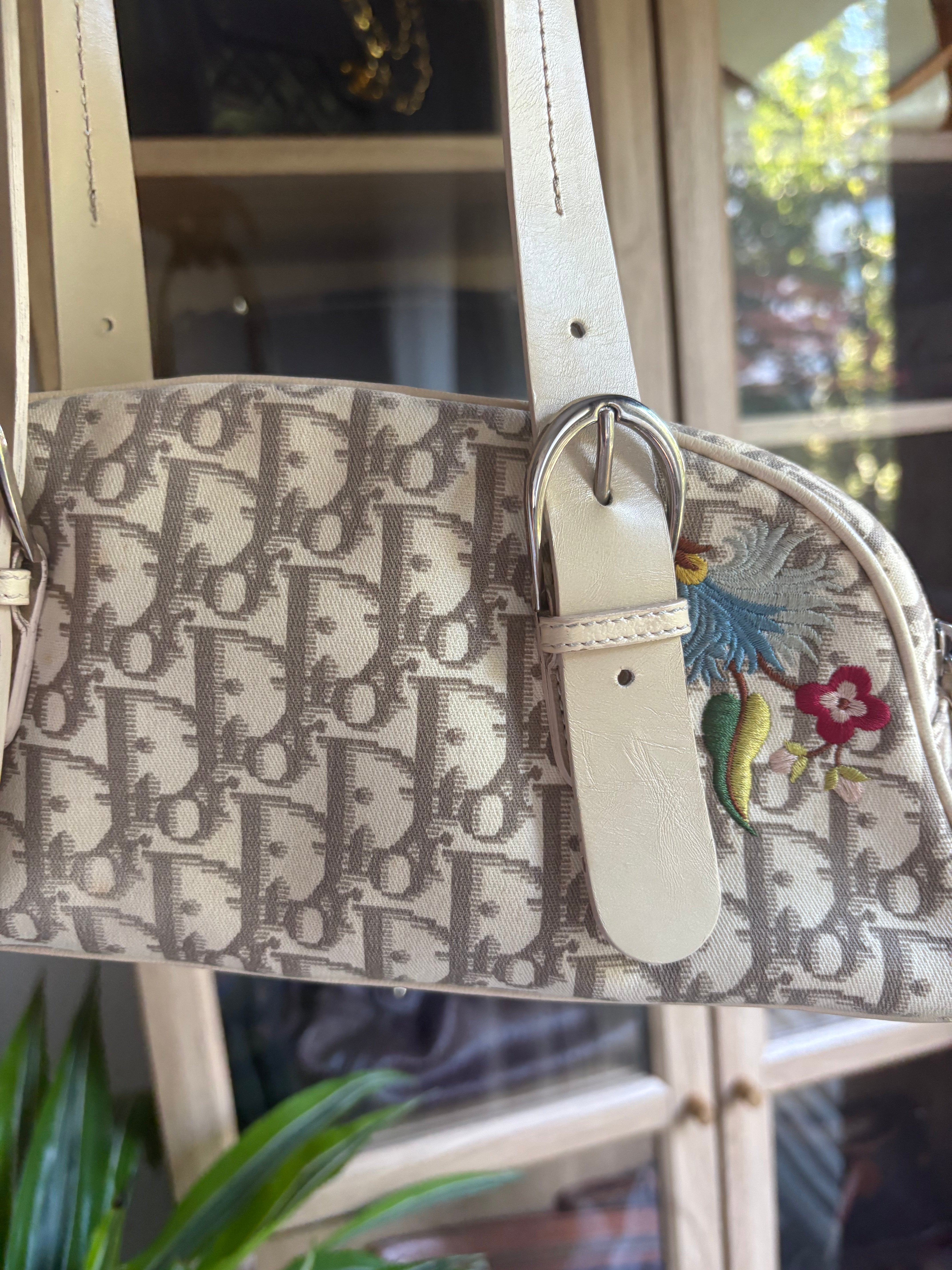 Bolso Dior Trotter Floral Canvas Beige