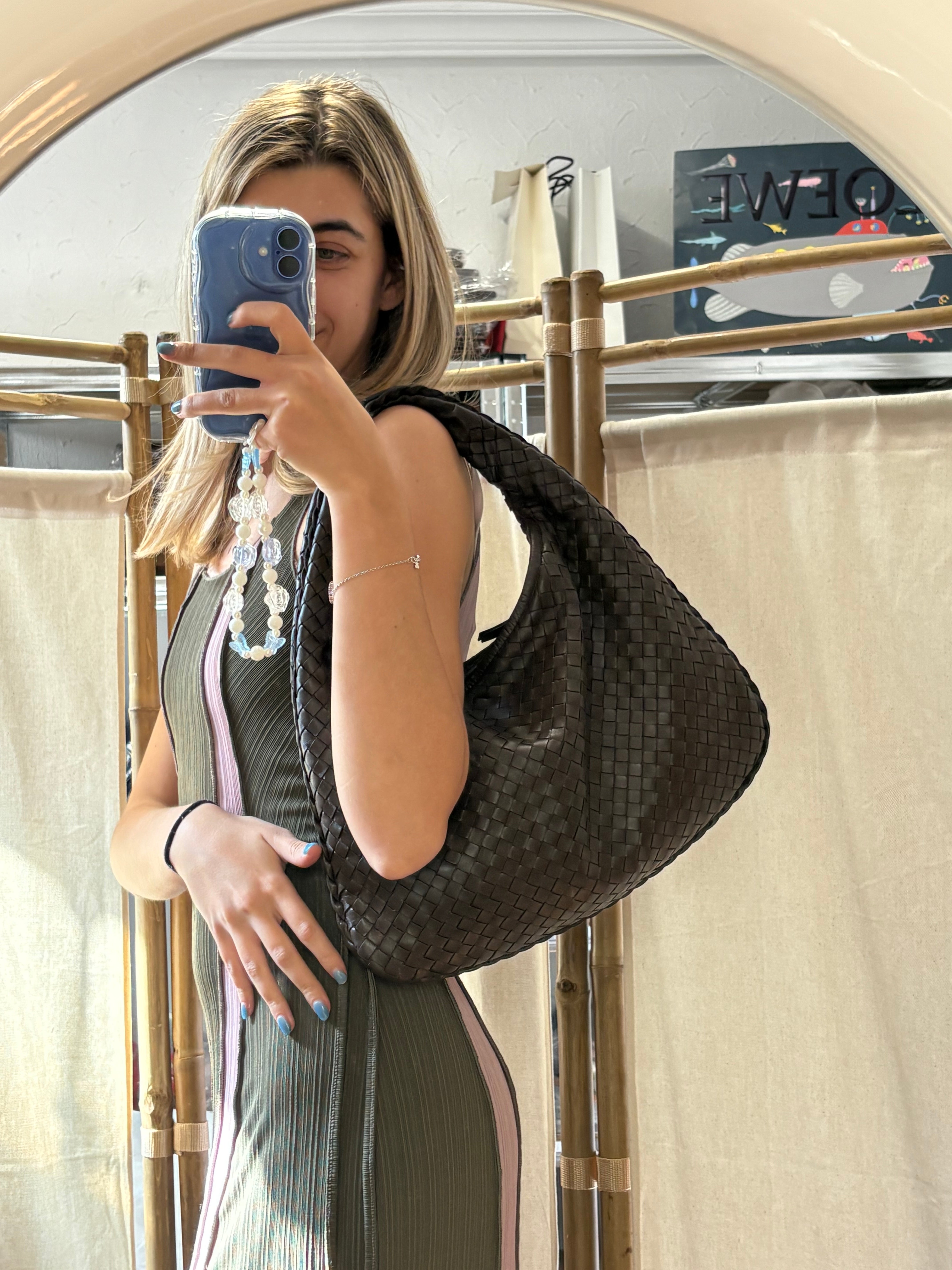 Bottega Veneta Hobo en piel Intrecciato color marrón chocolate