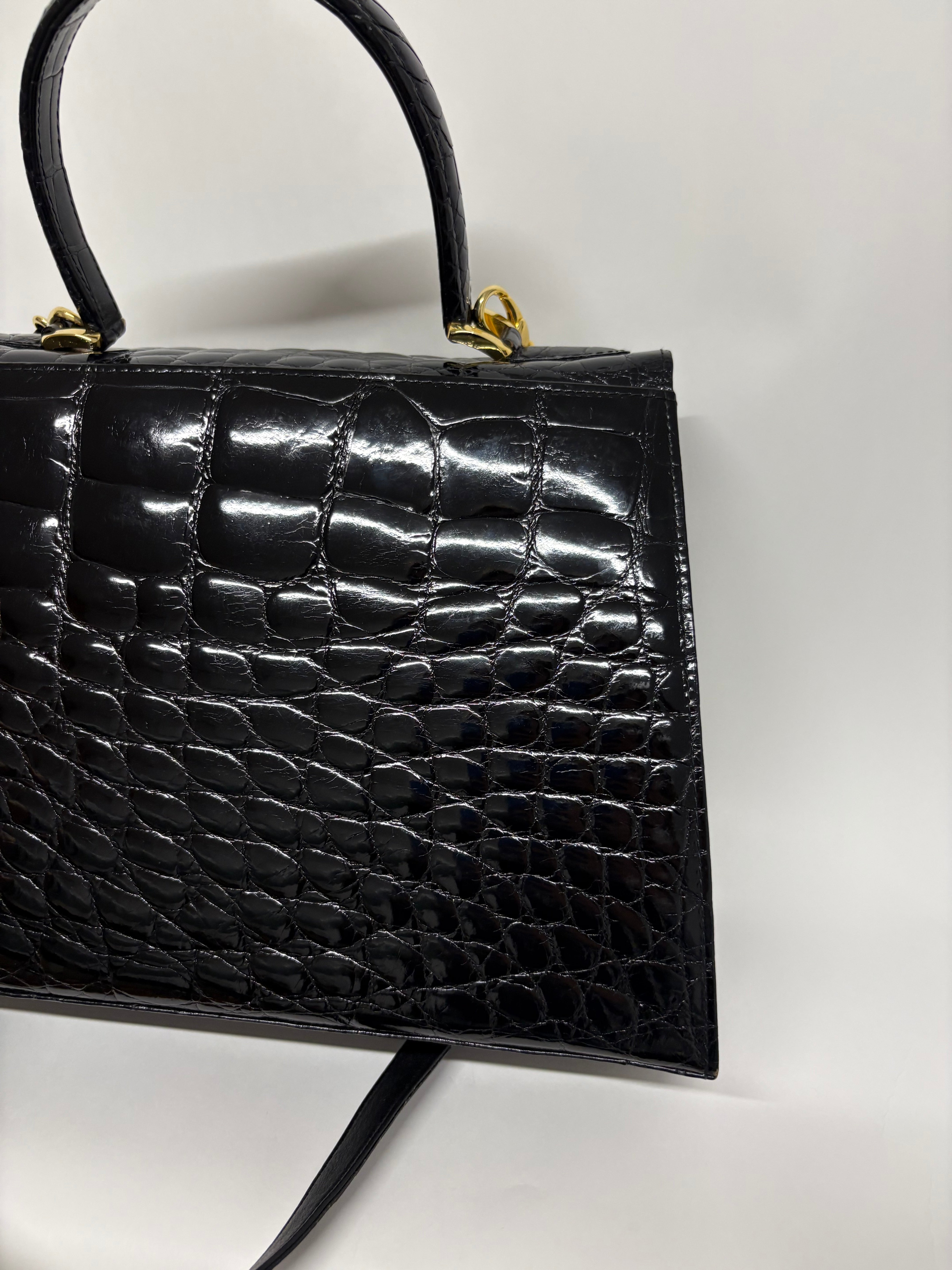 Loewe cocodrilo vintage negro con bandolera