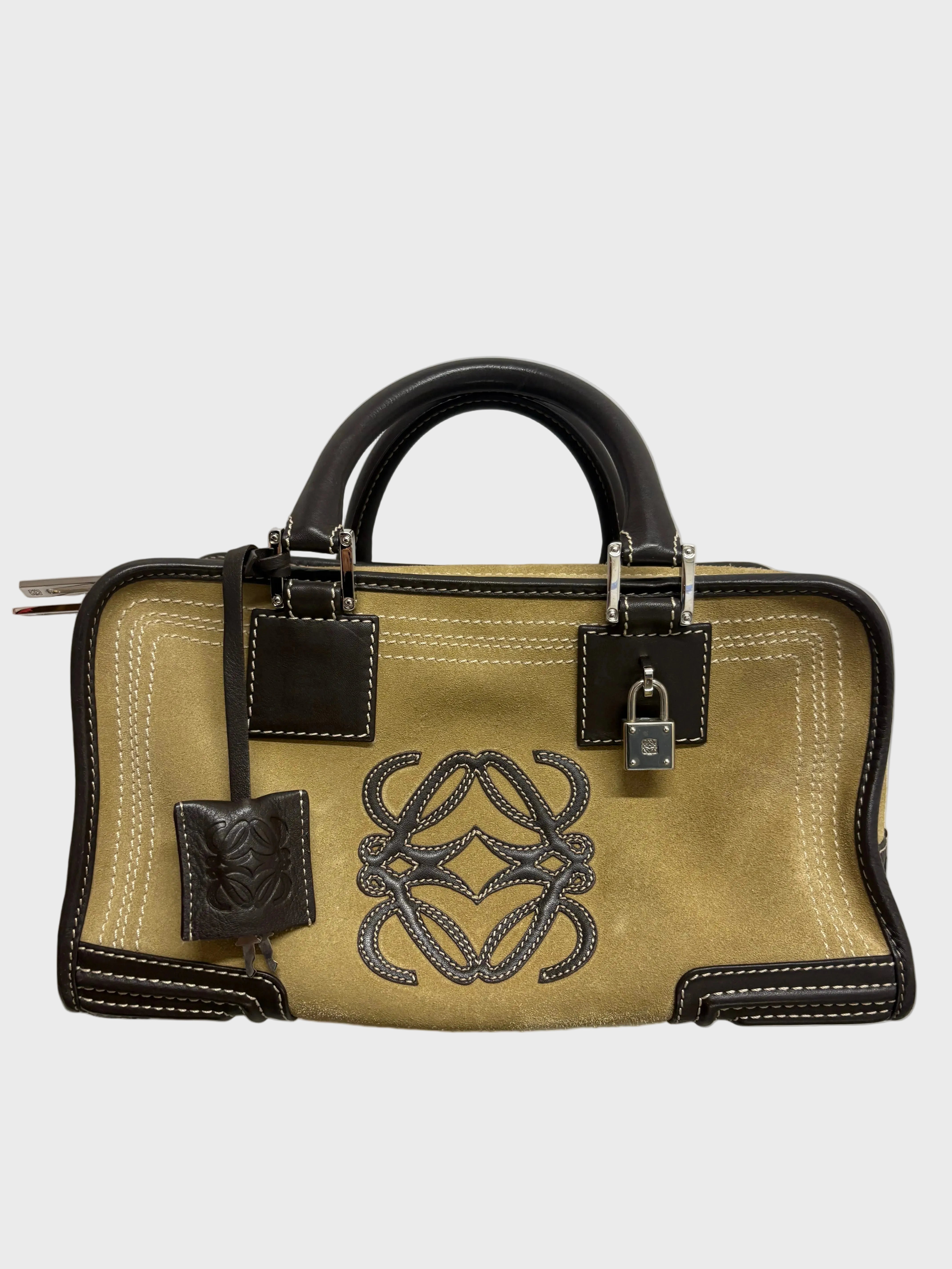 Loewe amazona 30 vintage ante beige y marrón