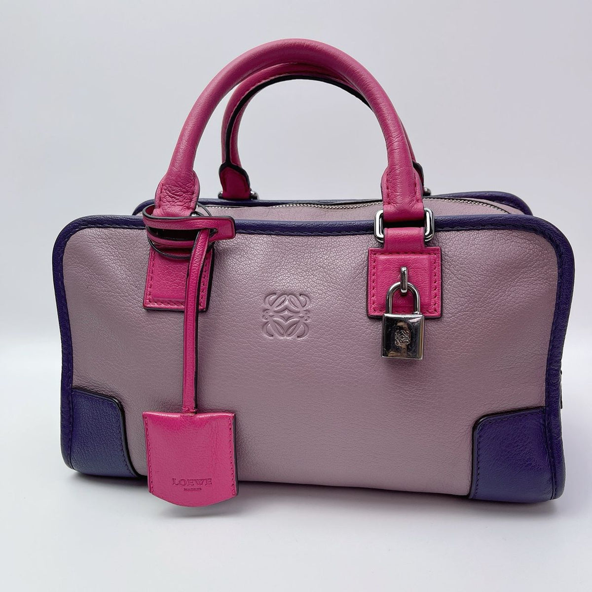 Loewe Amazona 28 Tricolor Malva, Fucsia y Morado · Herrajes Plateados