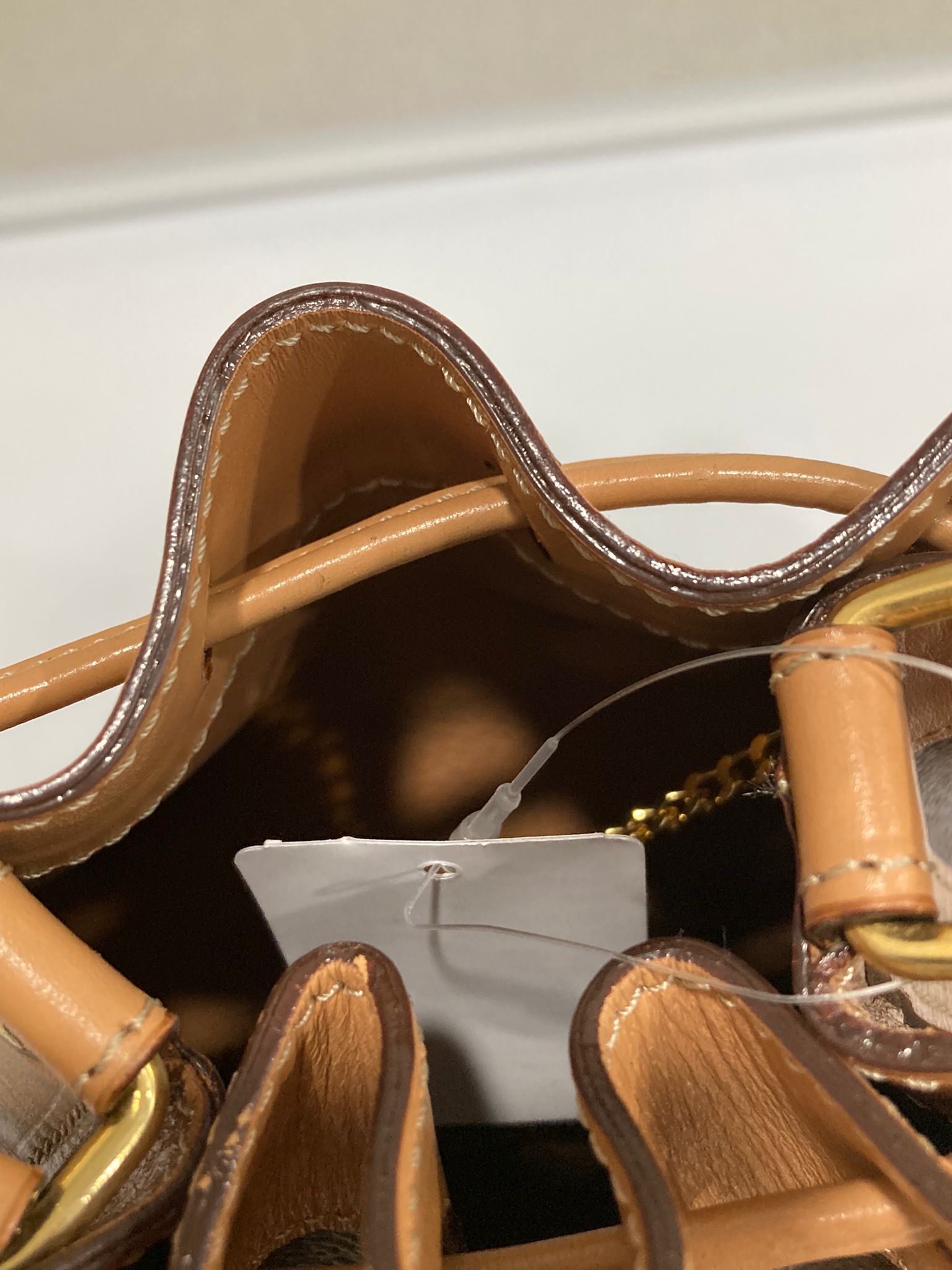 Céline bucket vintage macadam marrón con piel natural