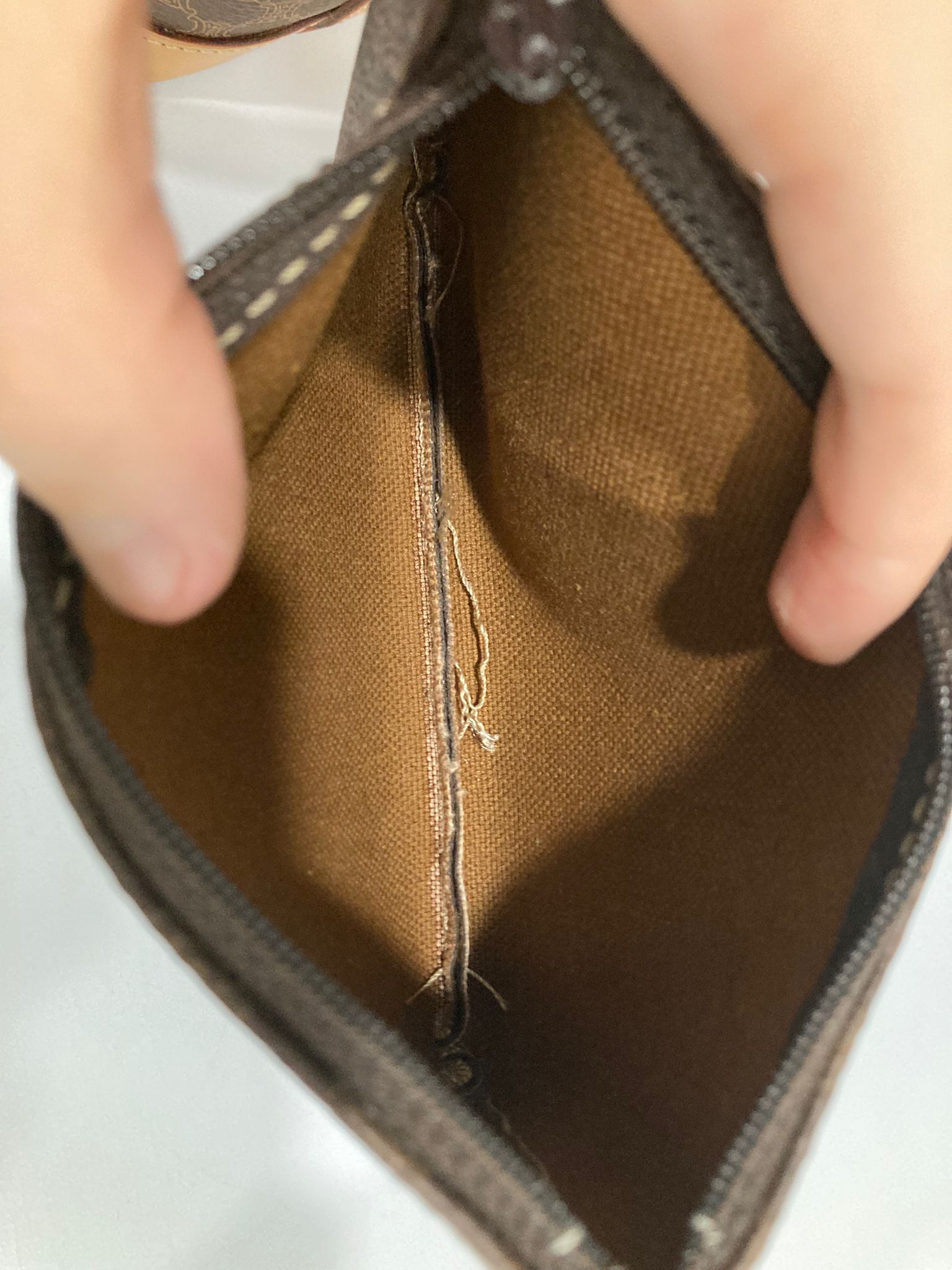 Céline bucket vintage macadam marrón con piel natural