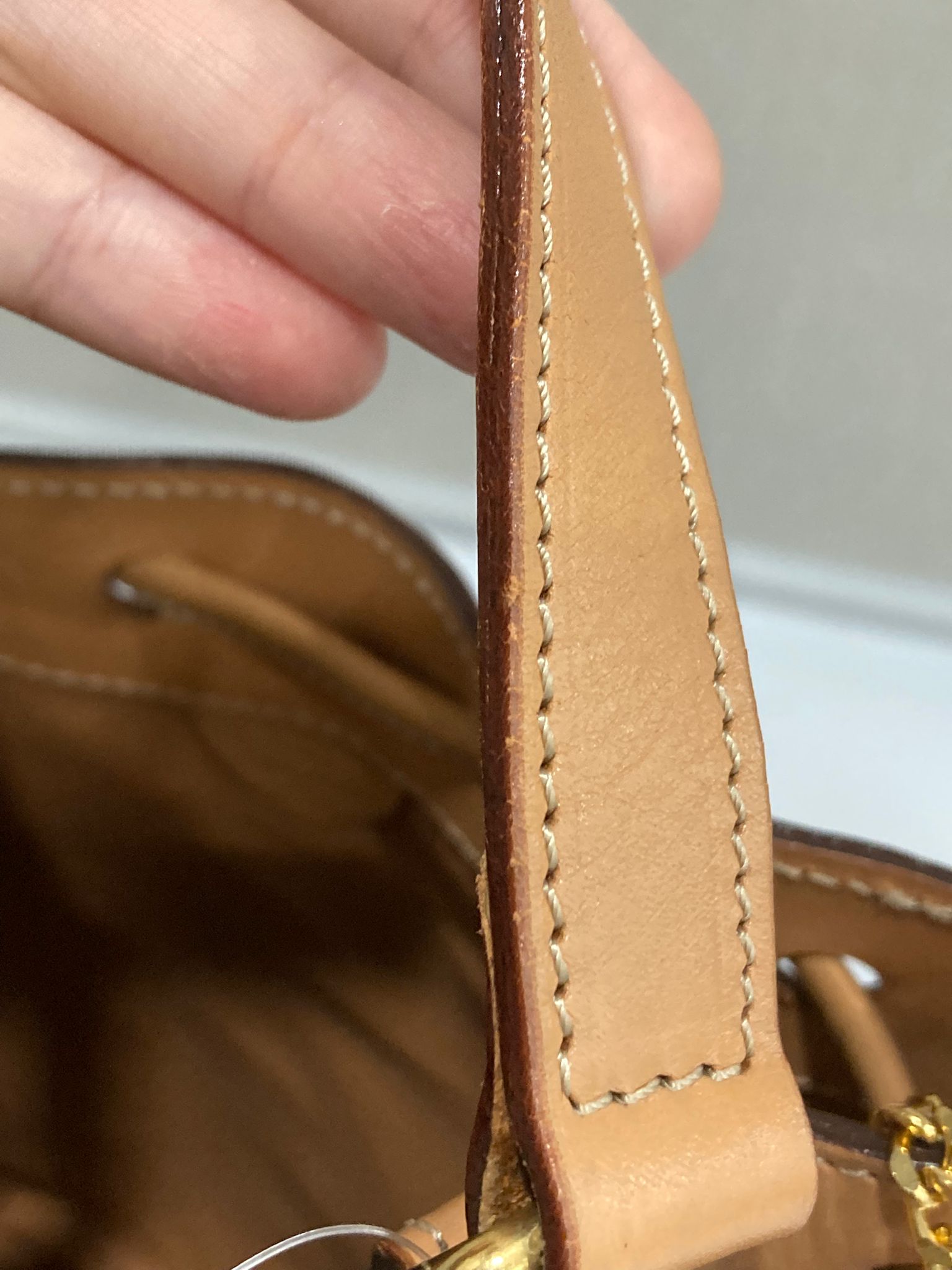 Céline bucket vintage macadam marrón con piel natural