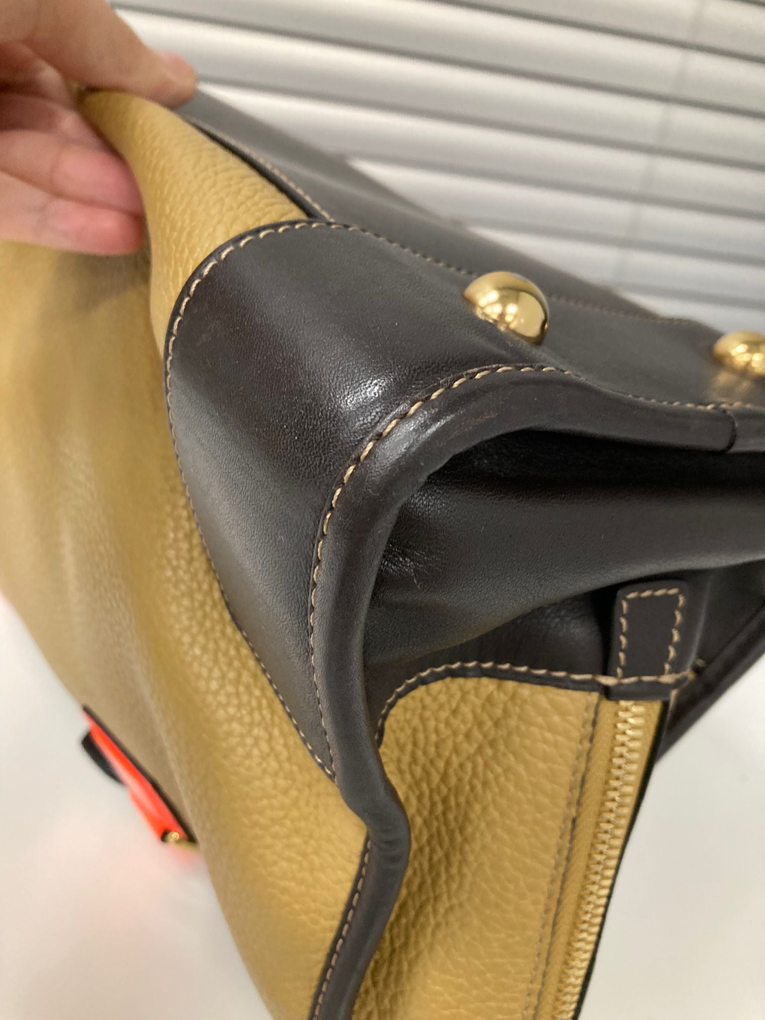 Loewe Amazona 36 edición especial ORO asas naranja charol – camel bicolor