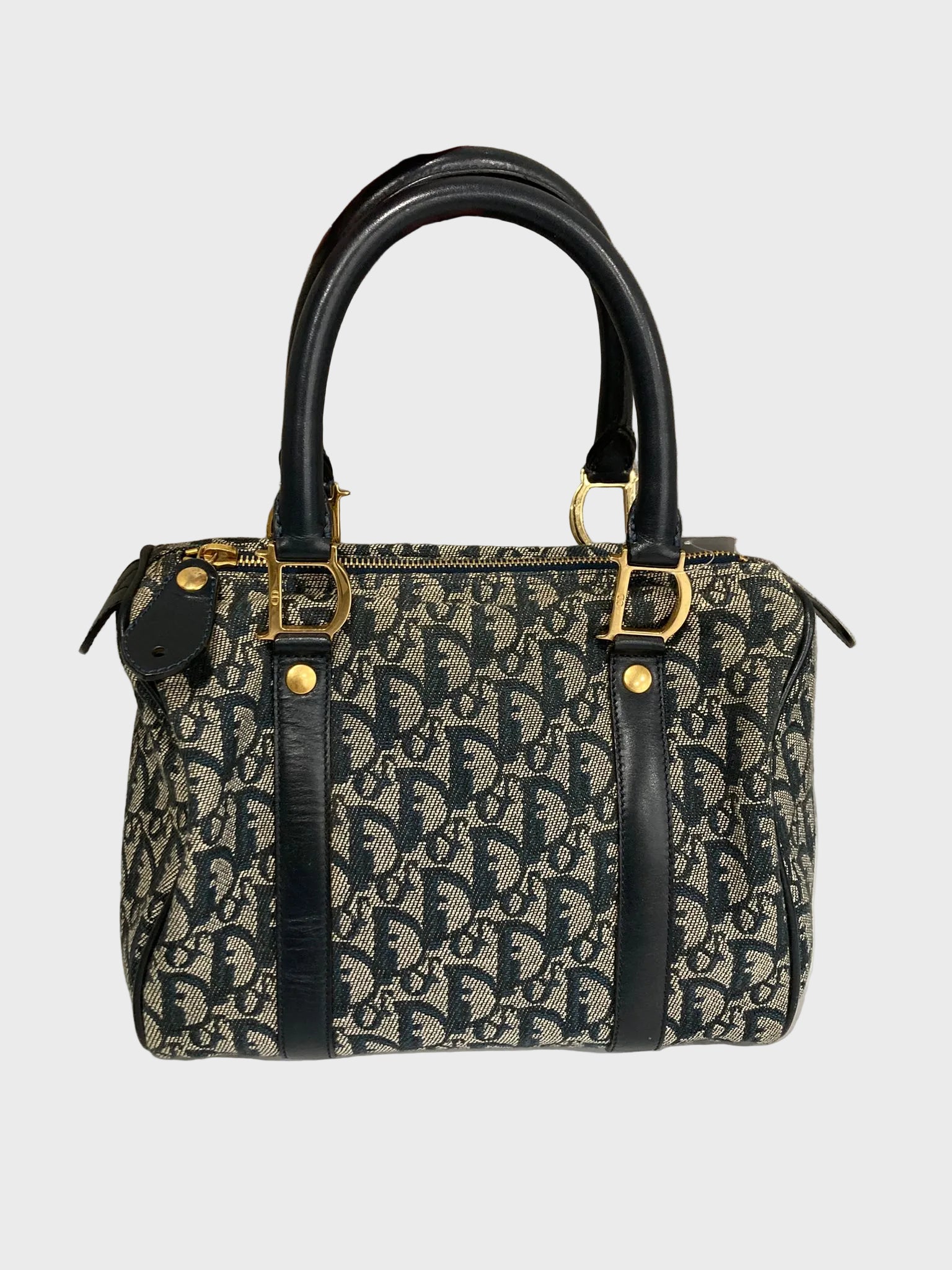 Dior Trotter Boston 25 Bowling azul marino