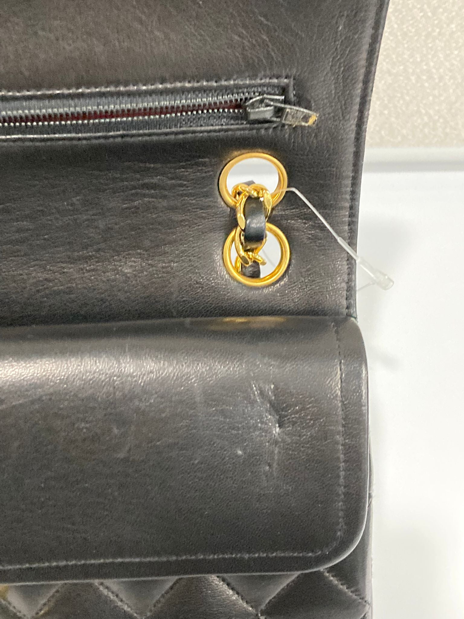 CHANEL Timeless 23 Double Flap  Lambskin negro · Herrajes dorados · Serie 1