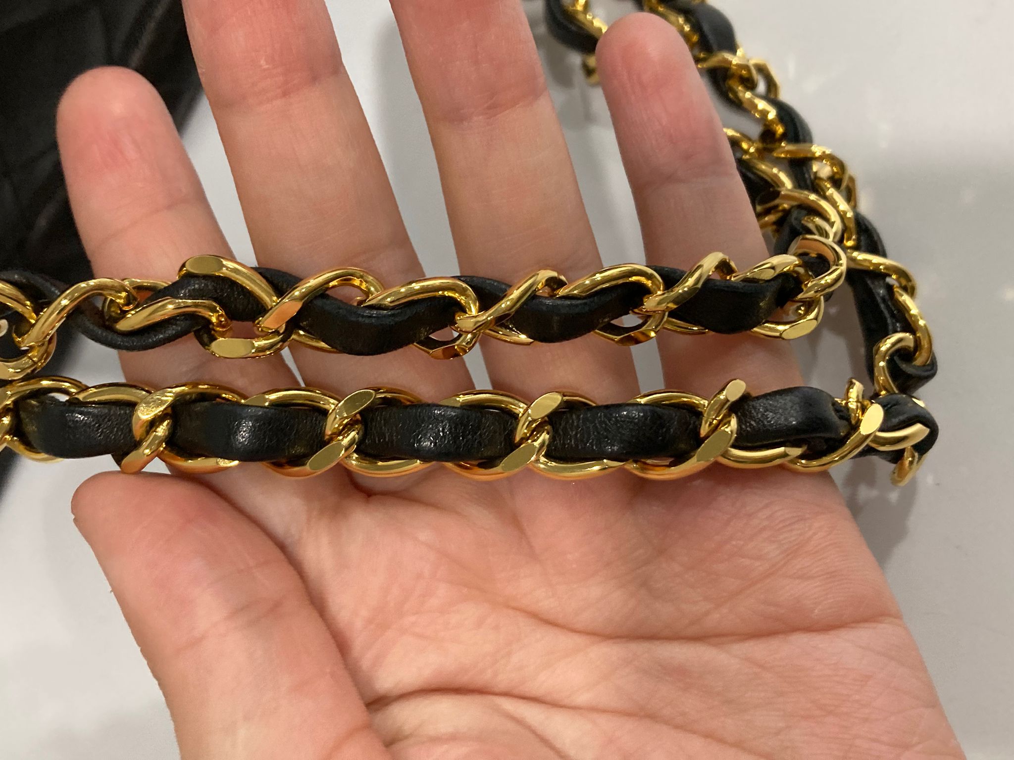 CHANEL Timeless 23 Double Flap  Lambskin negro · Herrajes dorados · Serie 1