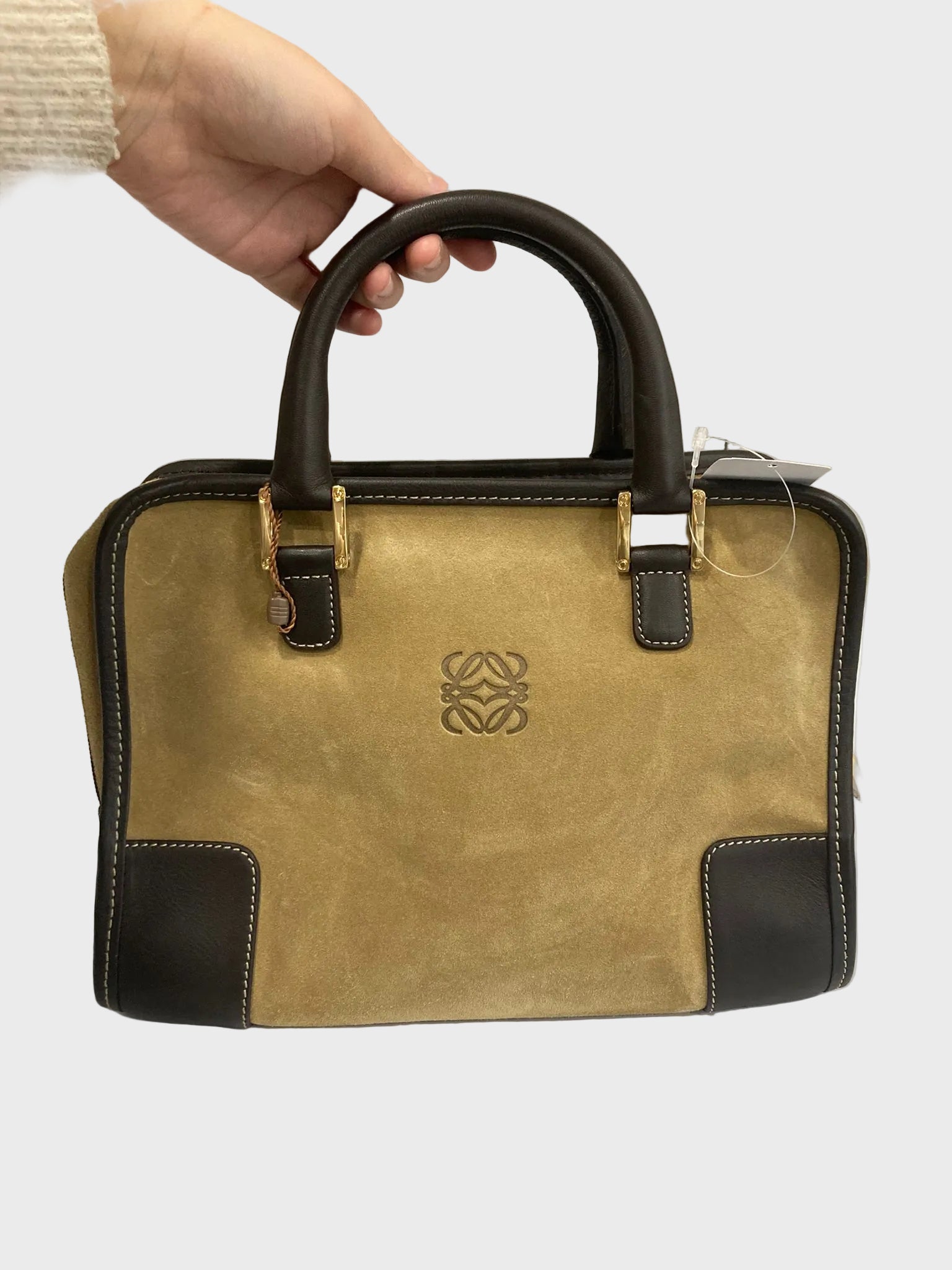 Loewe Amazona 26  Ante beige y piel marrón