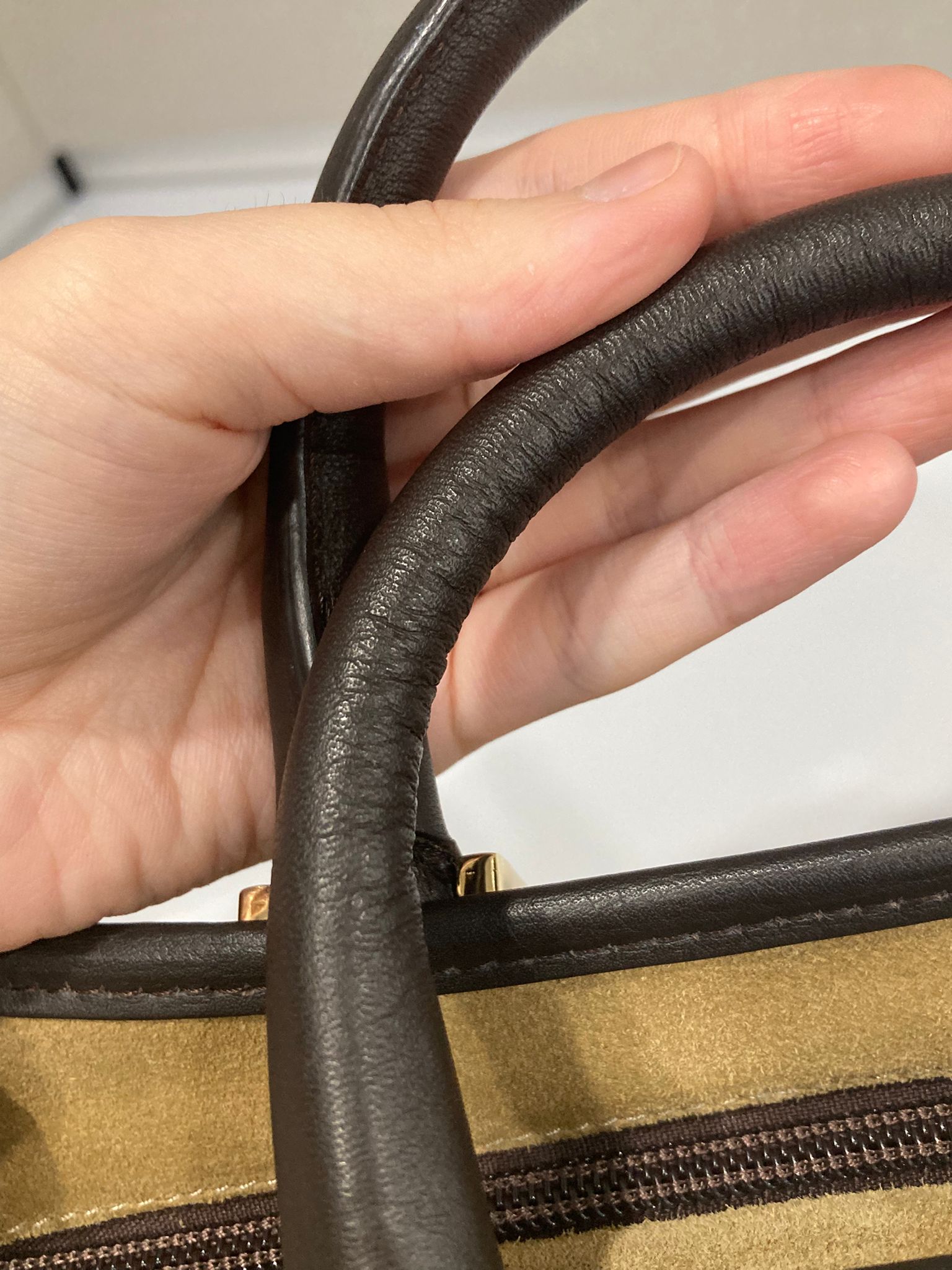 Loewe Amazona 26  Ante beige y piel marrón