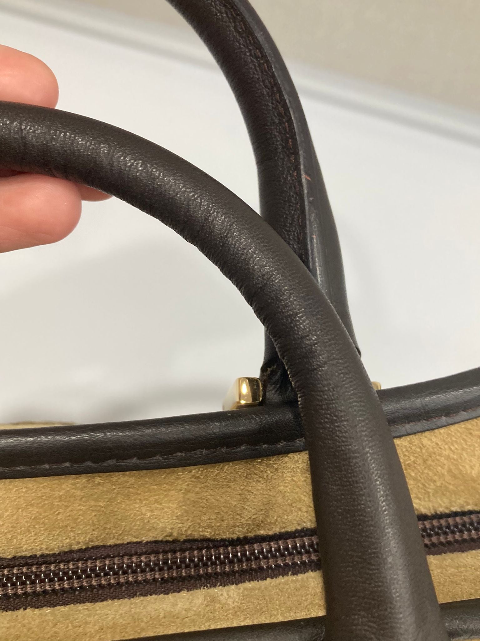 Loewe Amazona 26  Ante beige y piel marrón