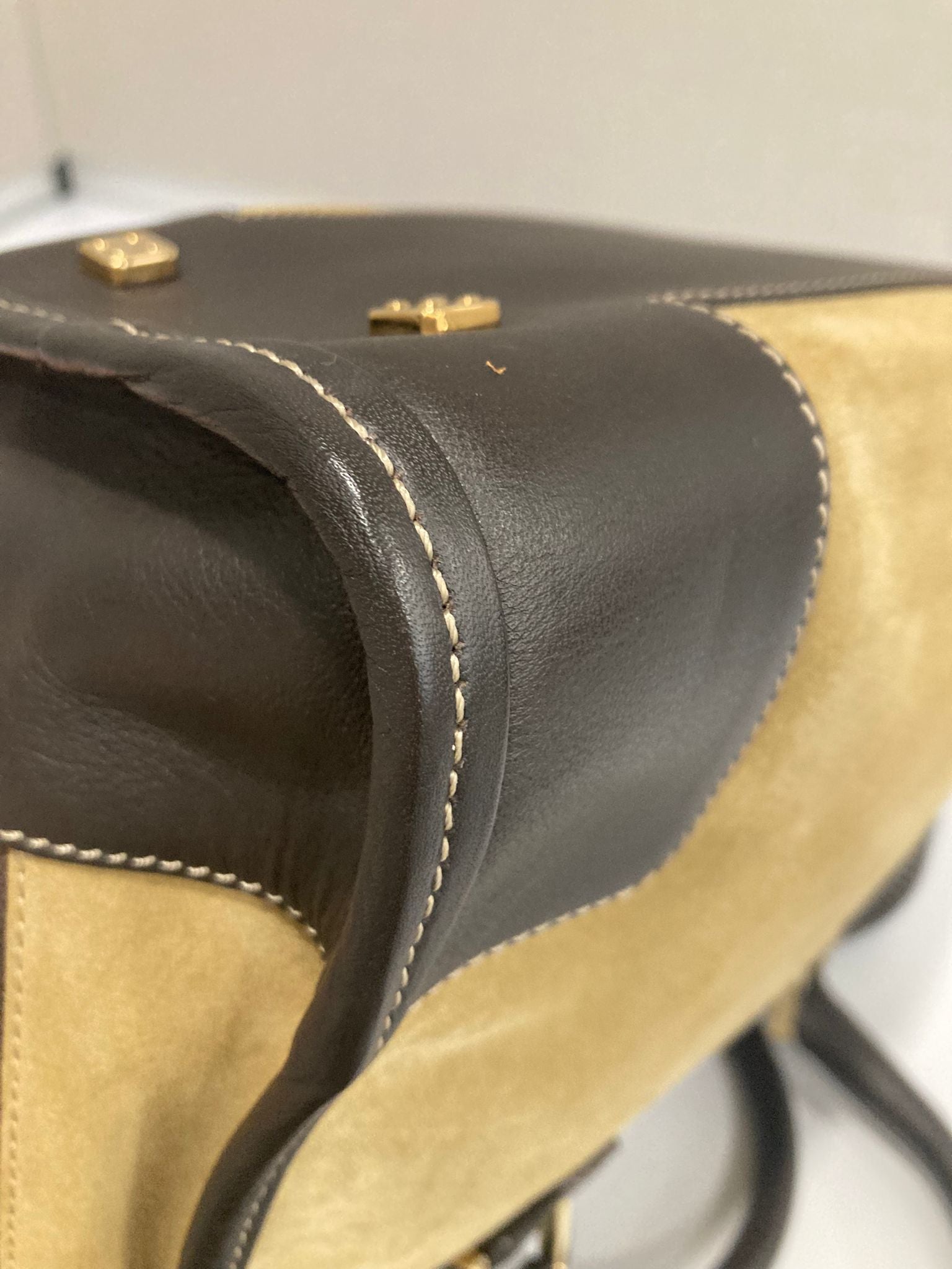 Loewe Amazona 26  Ante beige y piel marrón