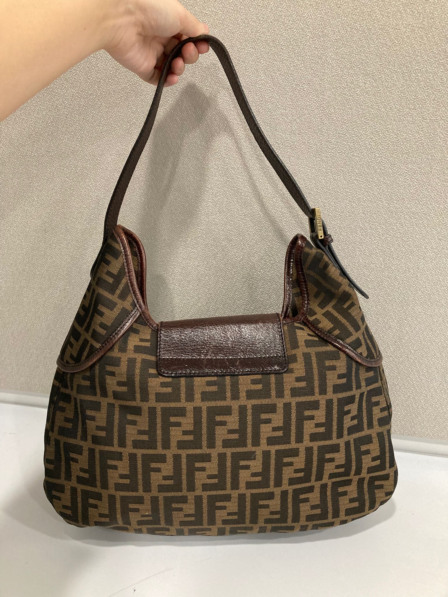 Fendi Zucca Hobo Shoulder Bag