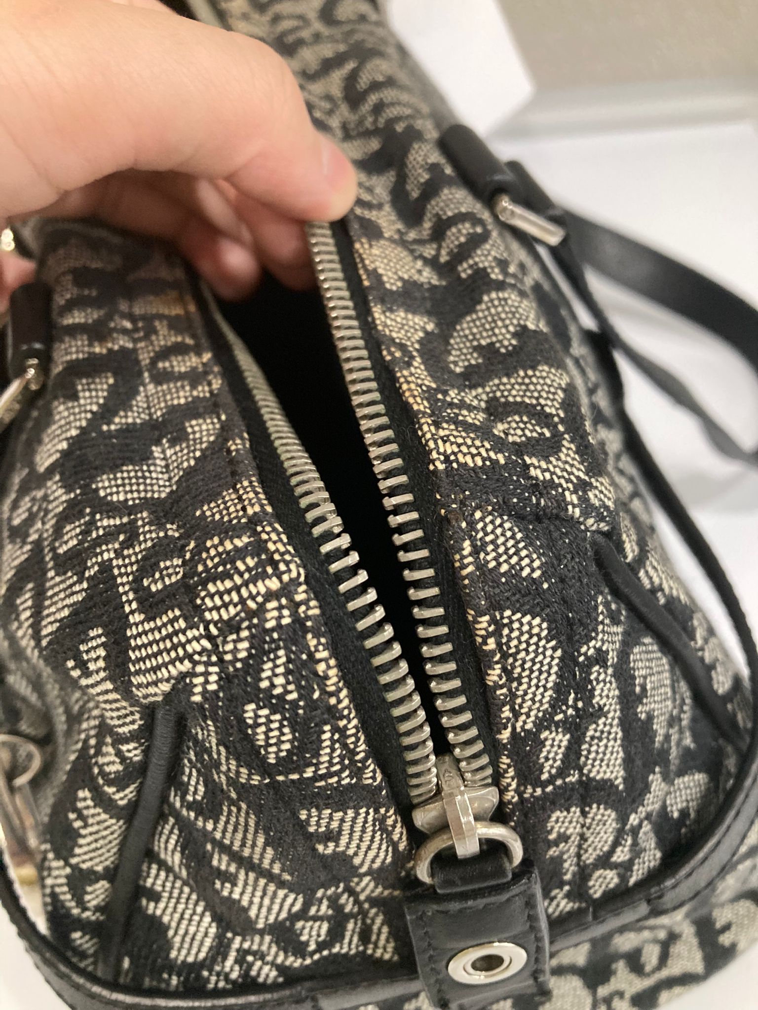 Christian Dior Trotter Boston Bag azul