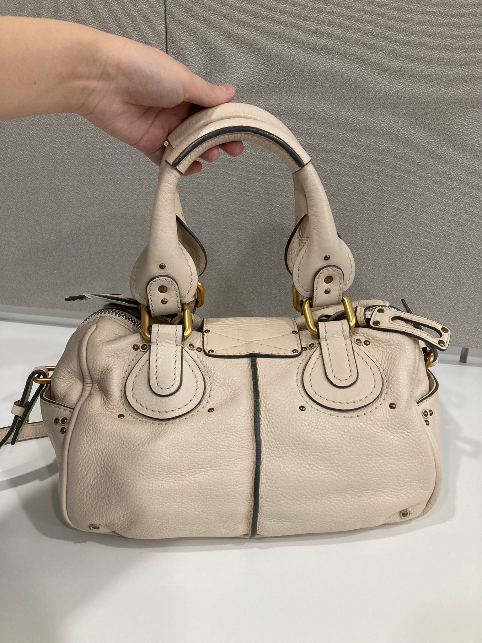Chloé Paddington Small Piel Ivory Candado Icono y Bandolera