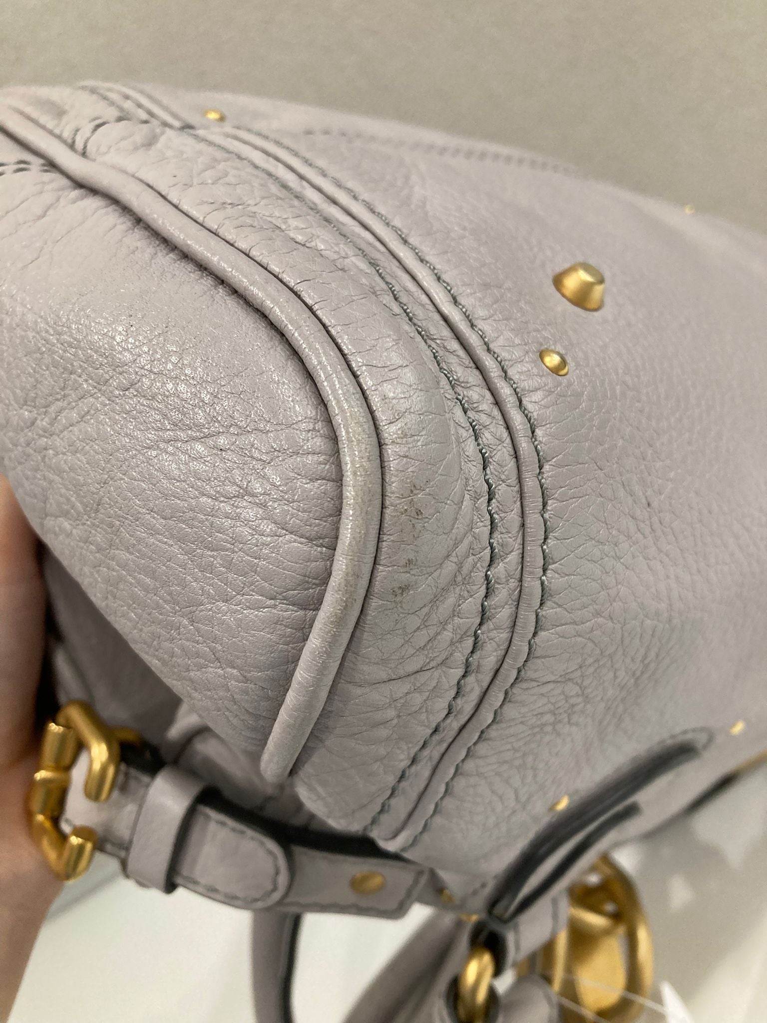 Chloé Paddington Medium Piel gris beige (greige) Candado Icono