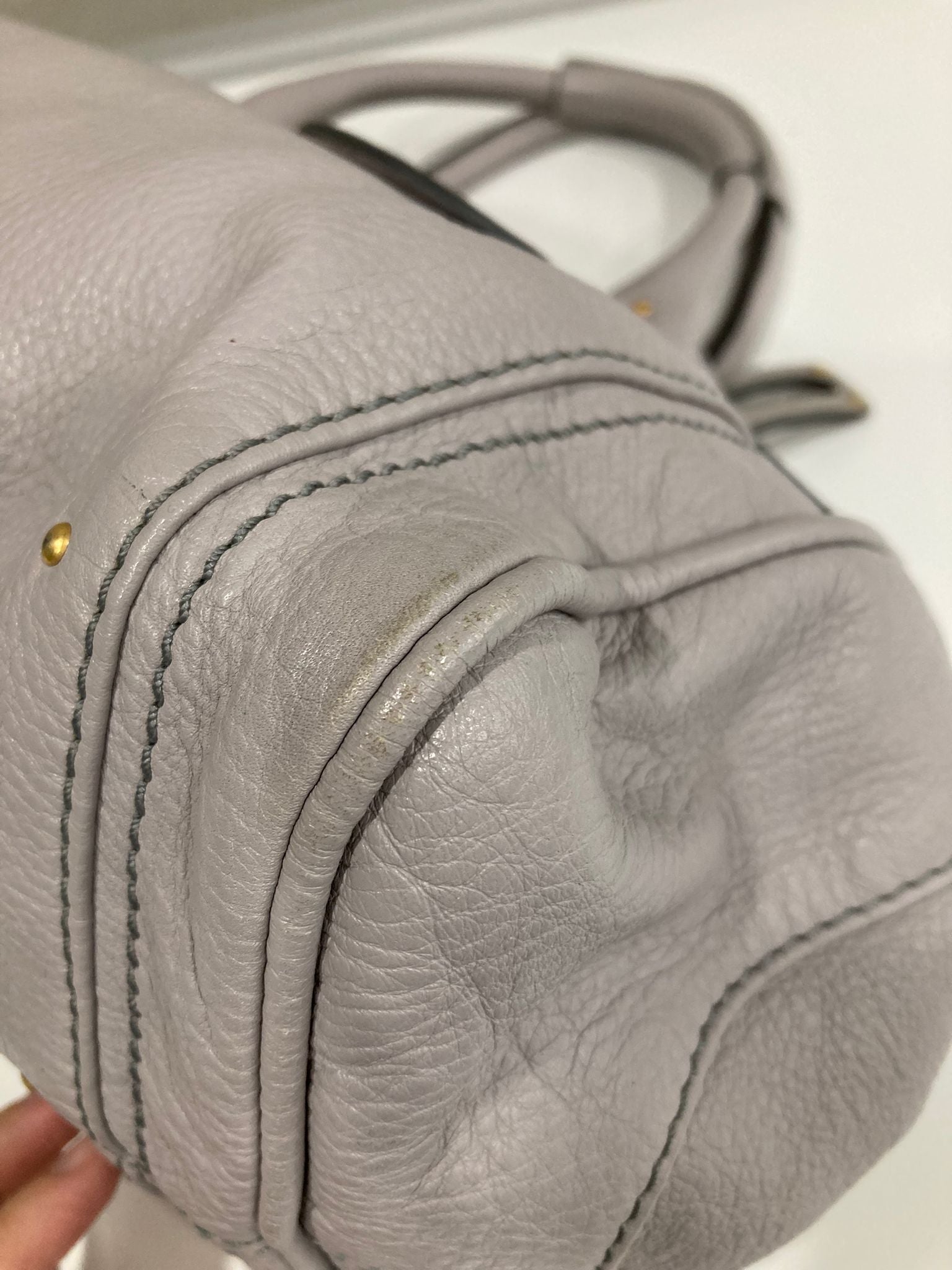 Chloé Paddington Medium Piel gris beige (greige) Candado Icono