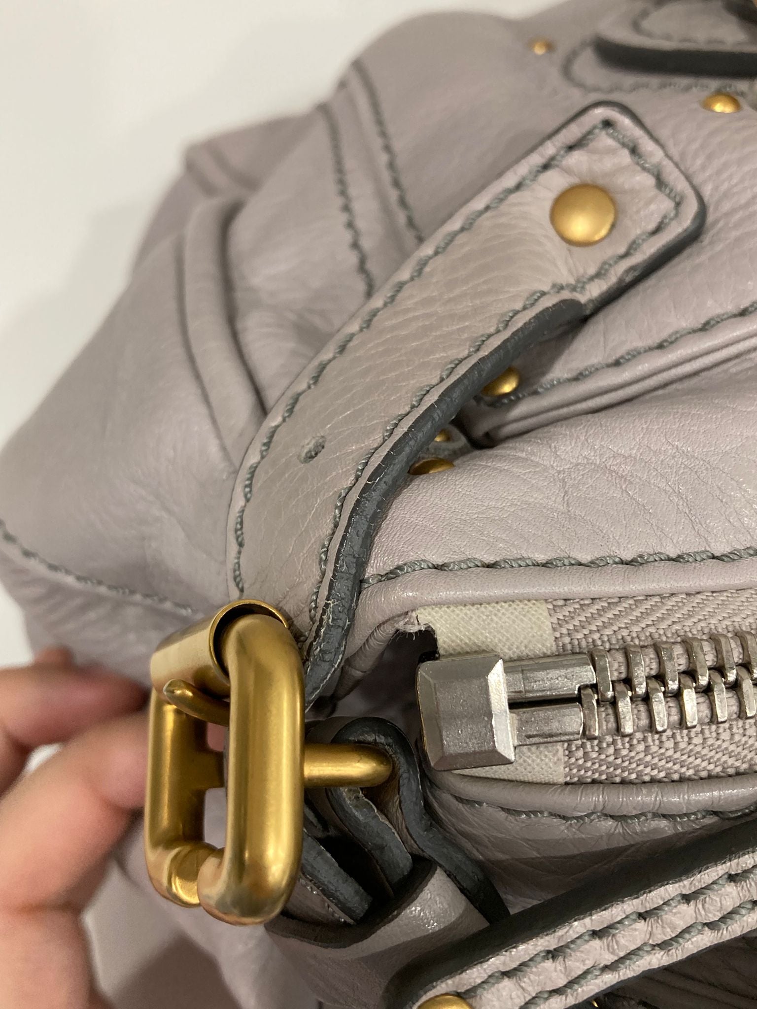 Chloé Paddington Medium Piel gris beige (greige) Candado Icono