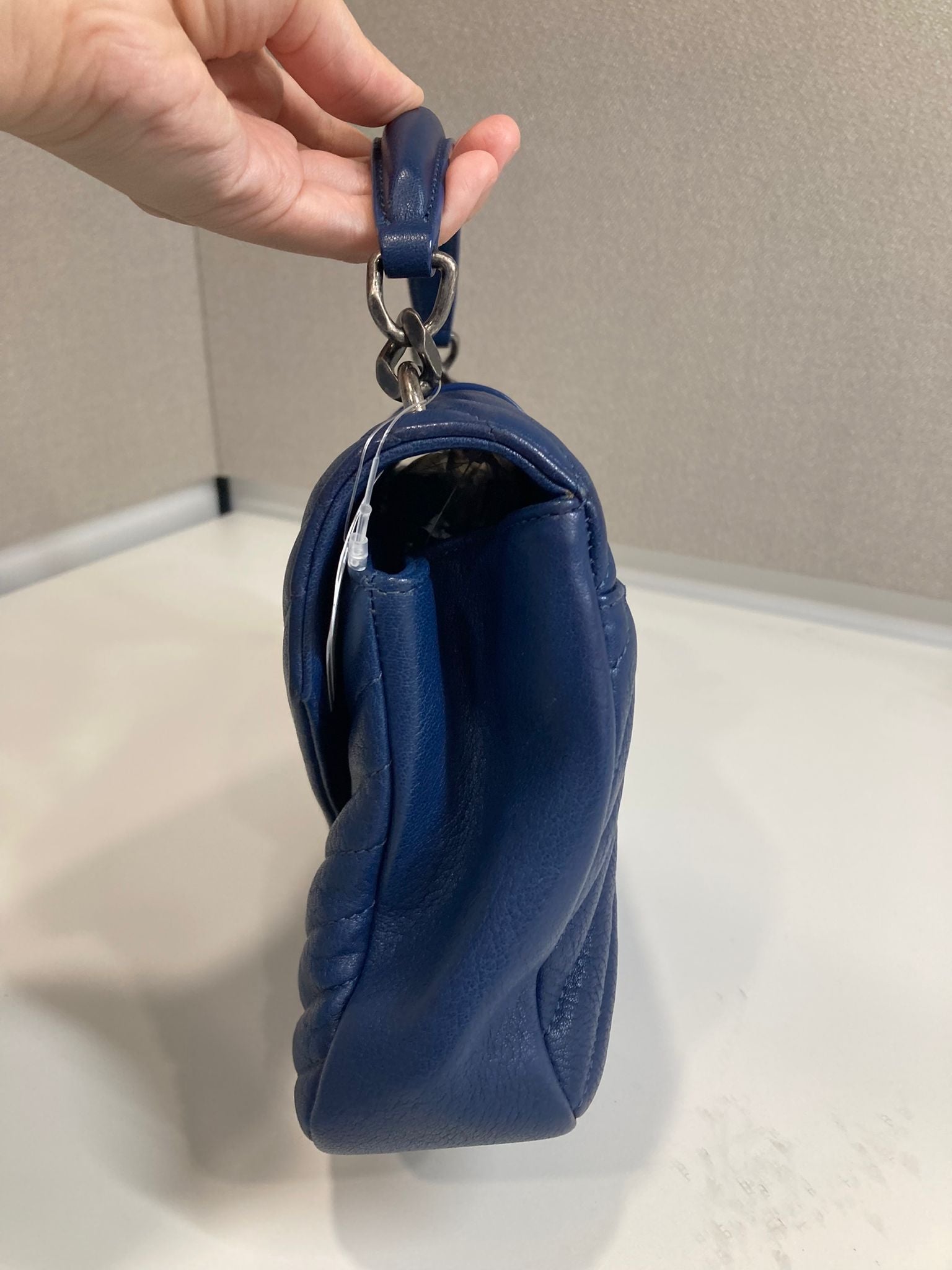 Saint Laurent College Small Azul navy Piel Top Handle