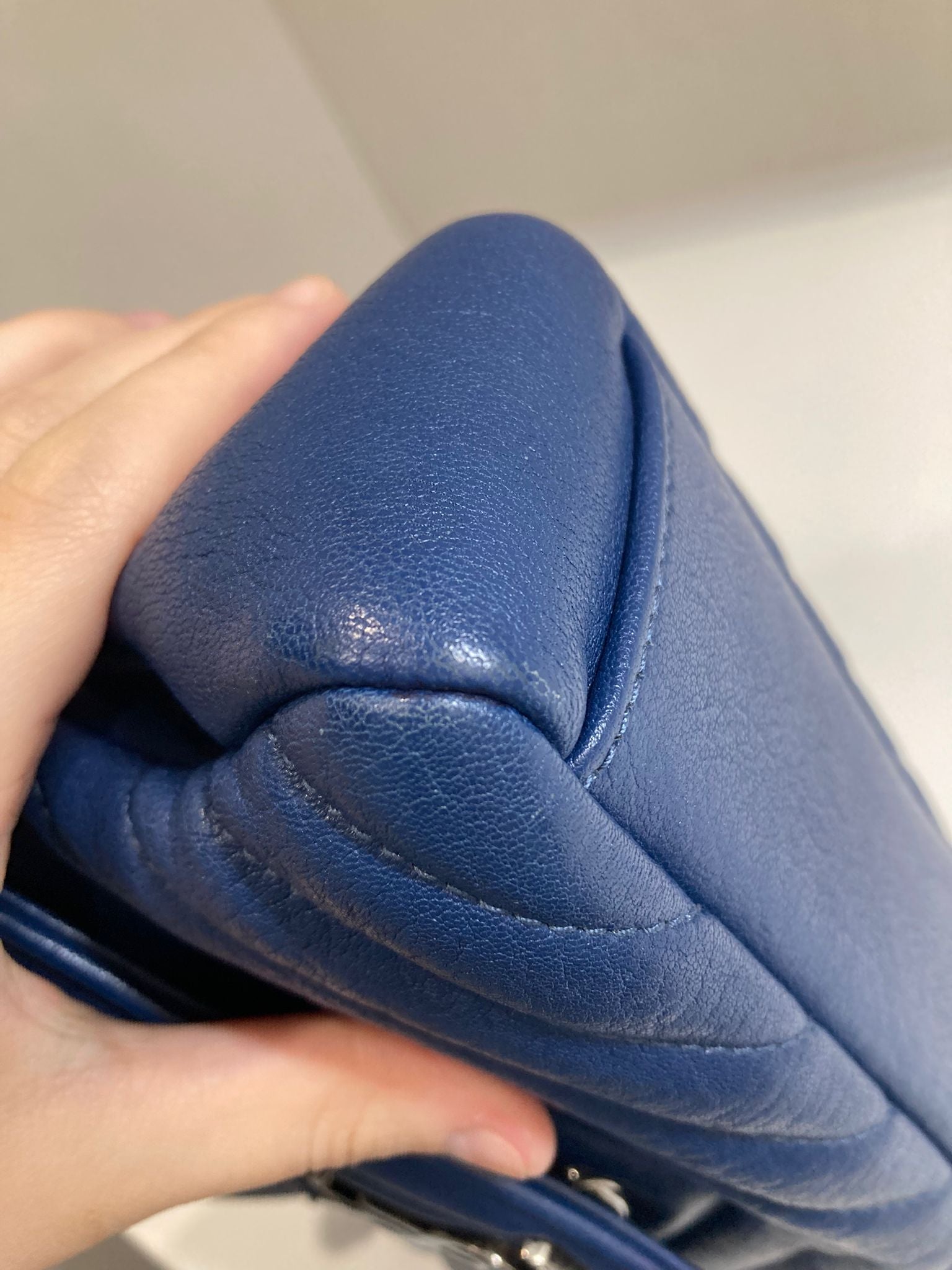 Saint Laurent College Small Azul navy Piel Top Handle