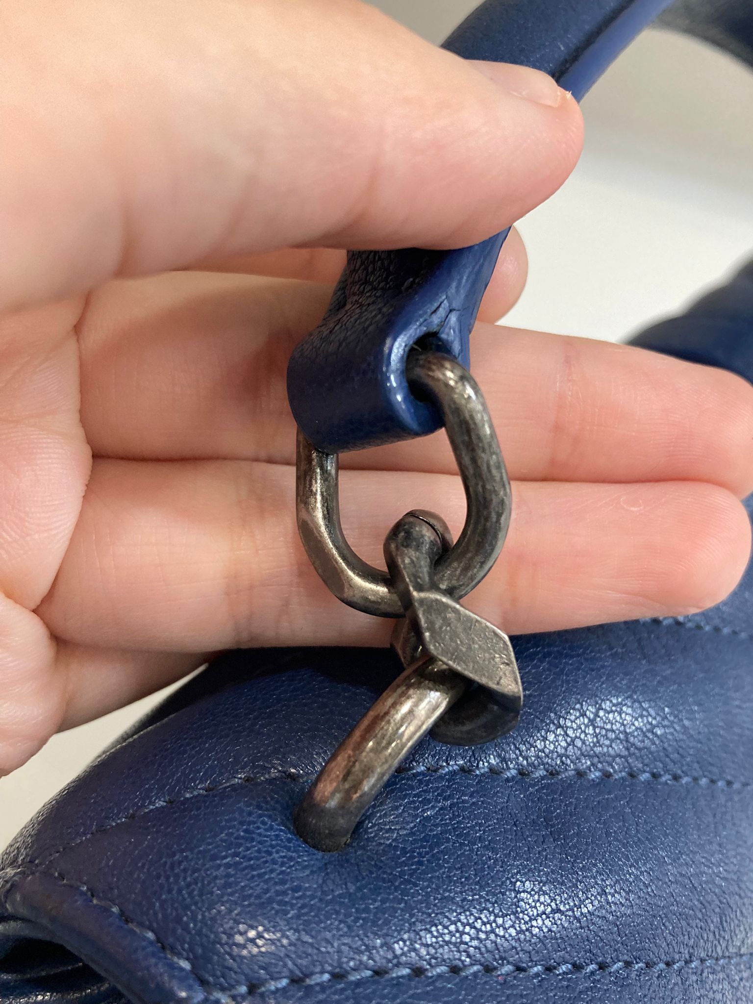 Saint Laurent College Small Azul navy Piel Top Handle