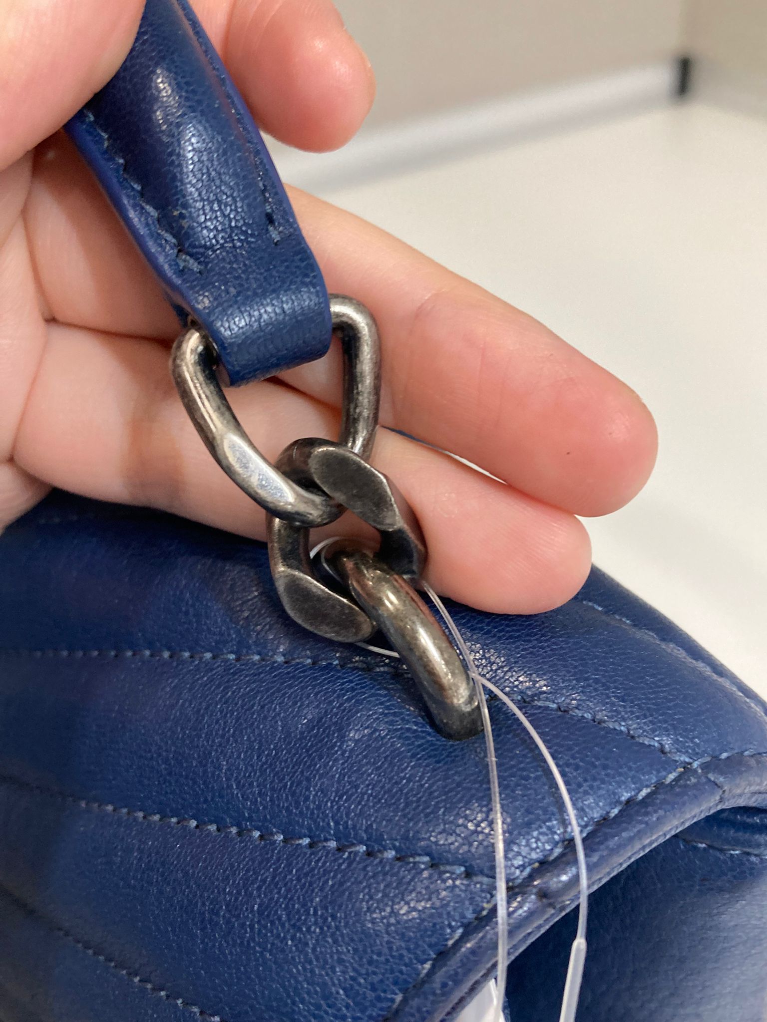 Saint Laurent College Small Azul navy Piel Top Handle