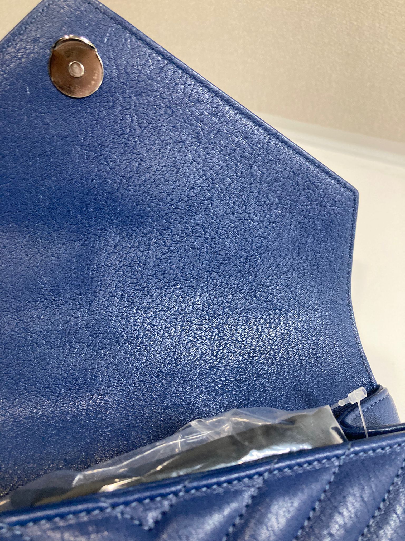 Saint Laurent College Small Azul navy Piel Top Handle