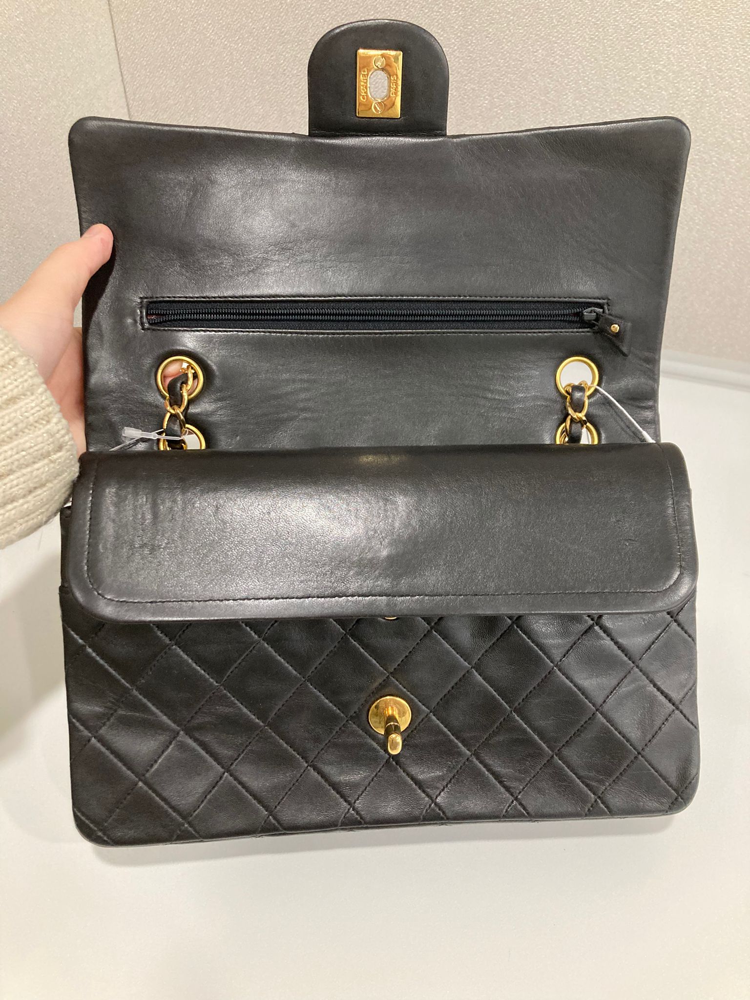 Chanel timeless 25 doble solapa negro