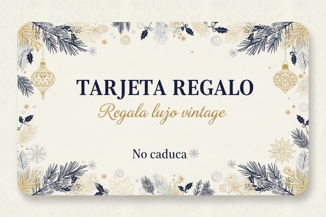 en español que ponga tarjeta regalo - regala lujo vintage y que no caduca de fecha algo sencillp y con motivos navideños pero elegante