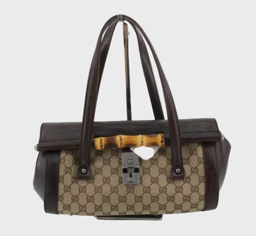 Gucci GG Canvas Bamboo Handbag