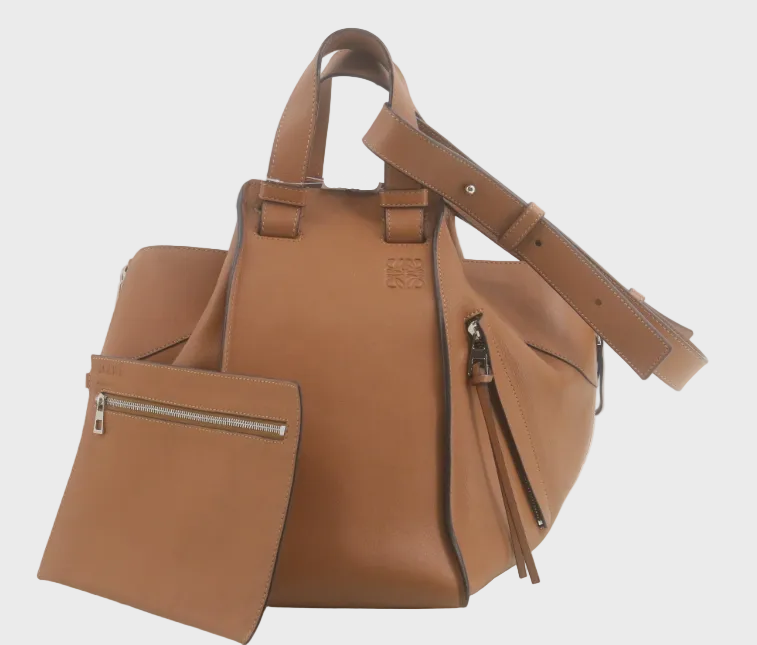 Loewe Hammock Mediano Piel Camel Con Pouch y Bandolera