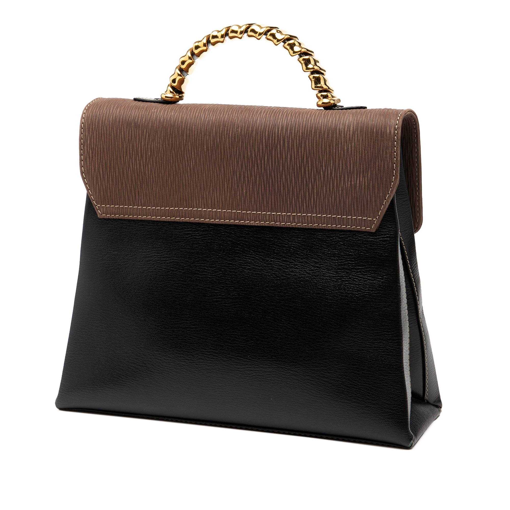 Loewe Velázquez Twist Satchel Piel Negra