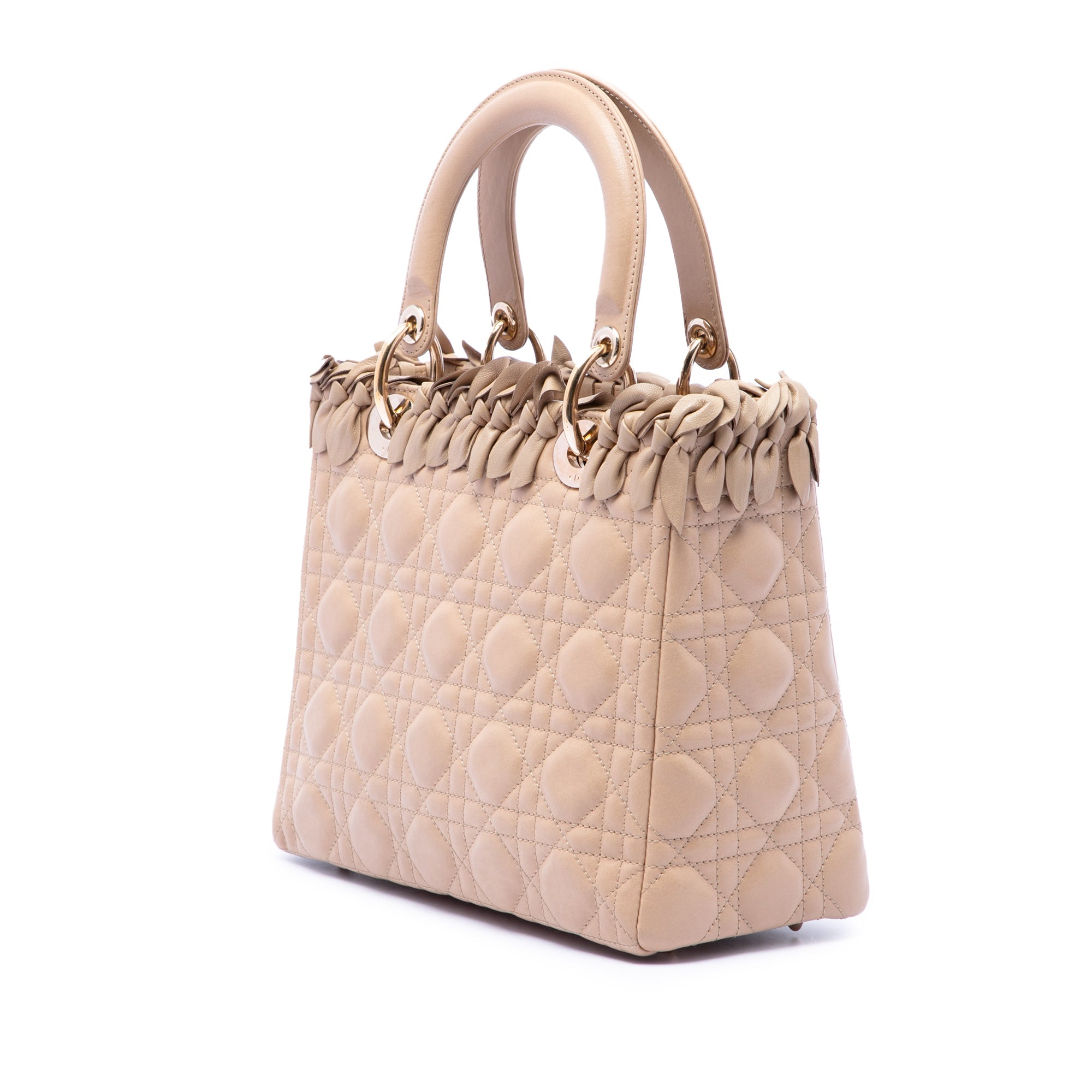 Christian Dior Lady Dior Medium Bow Piel Cordero beige camel