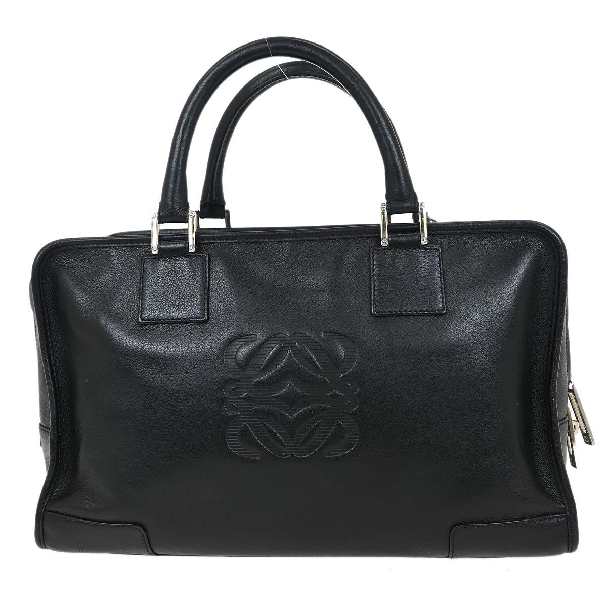 Loewe Amazona 36 Piel Negra Herrajes Plata