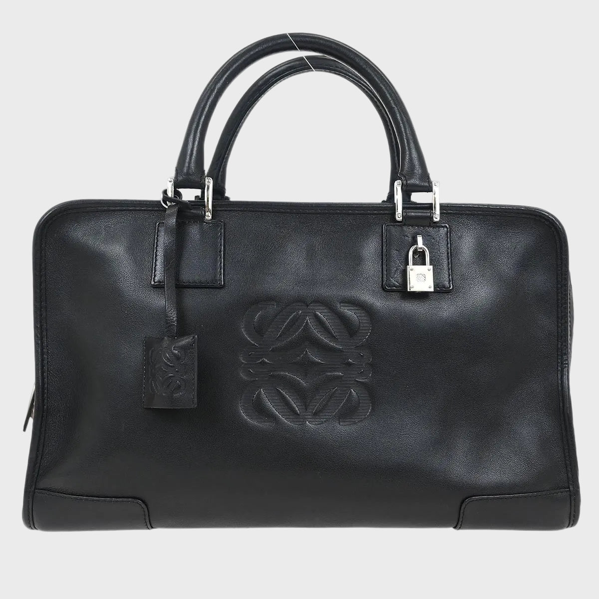 Loewe Amazona 36 Piel Negra Herrajes Plata